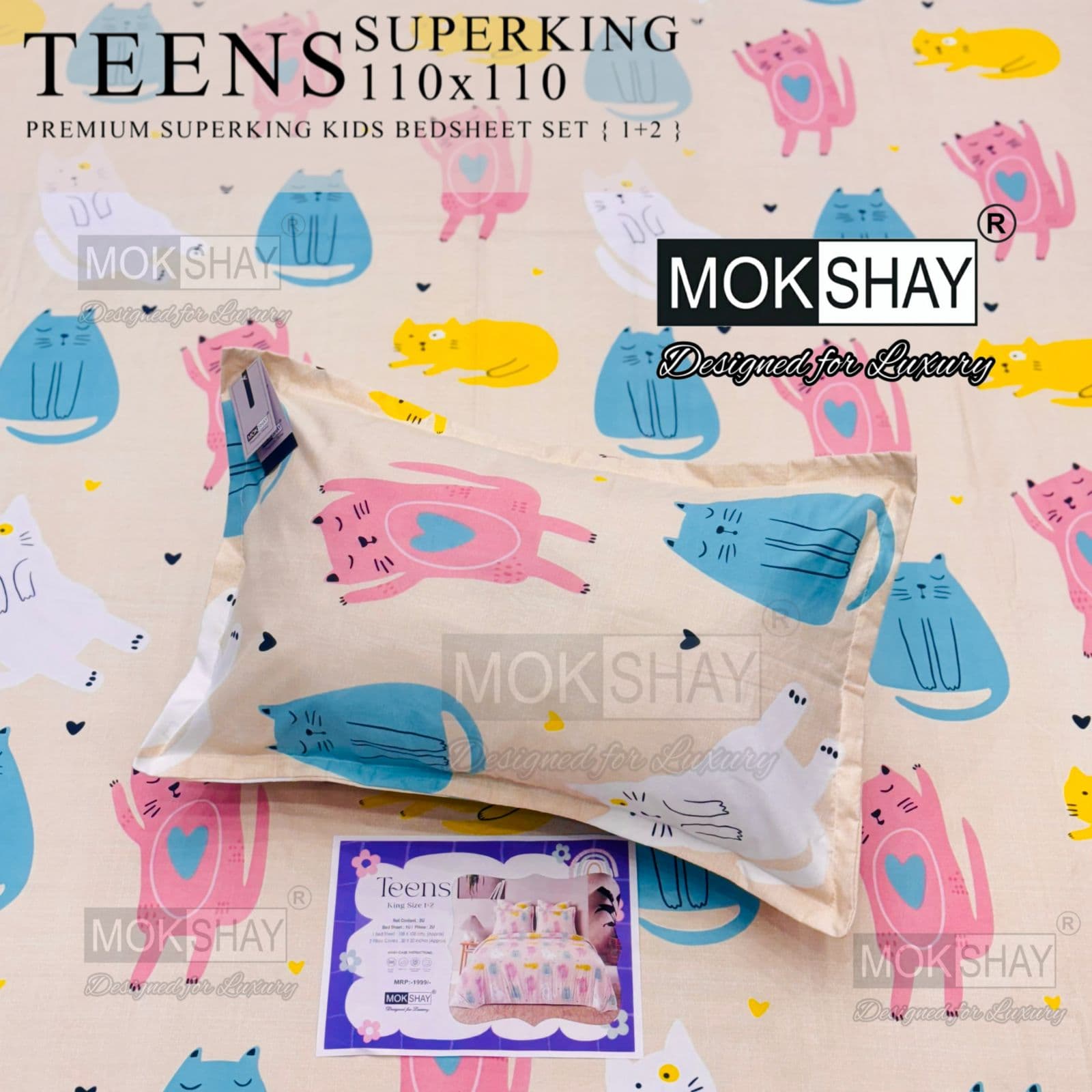 Teens cartoon kids bedsheets queen size