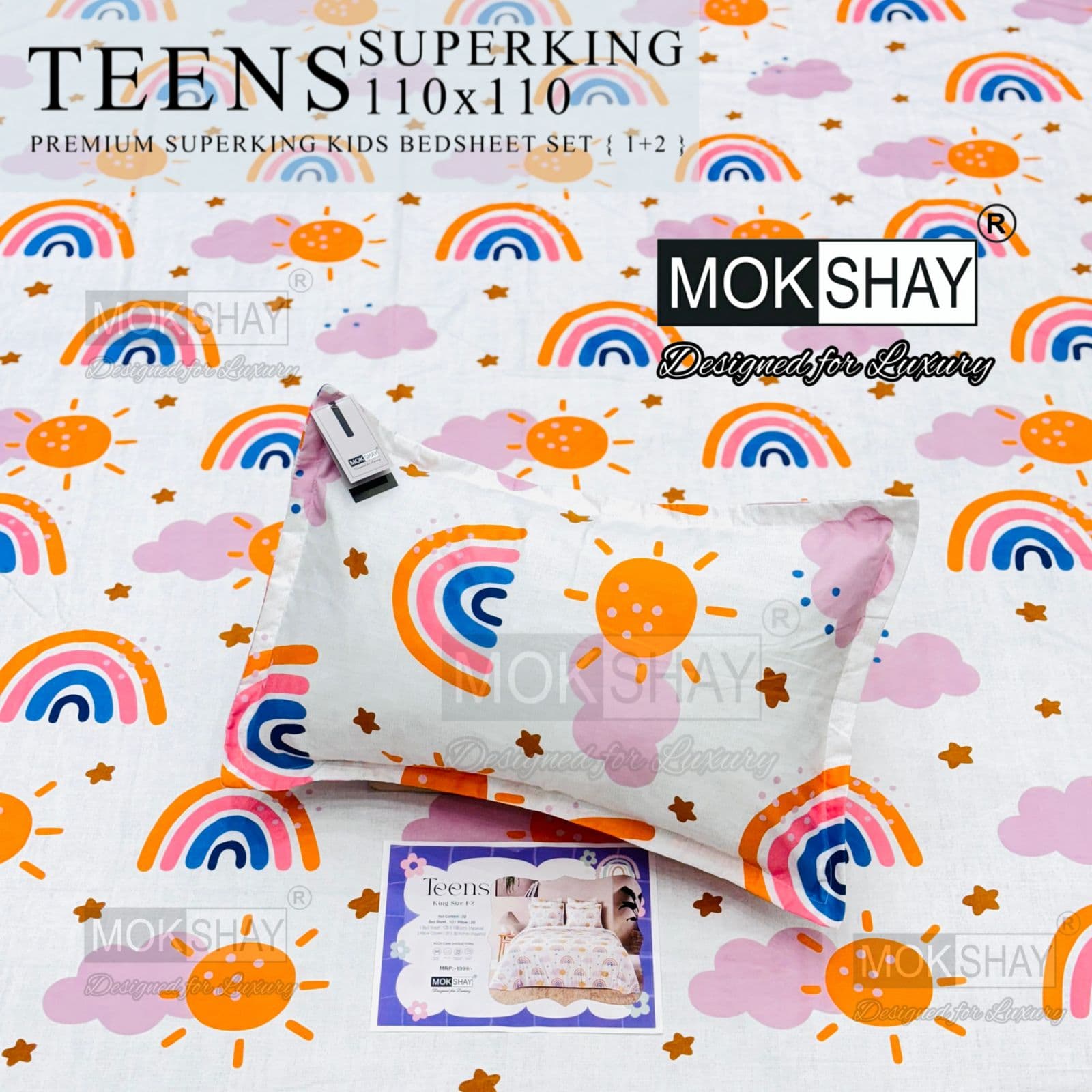 Teens cartoon kids bedsheets queen size