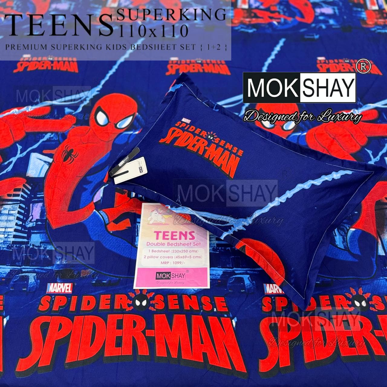 Teens cartoon kids bedsheets queen size