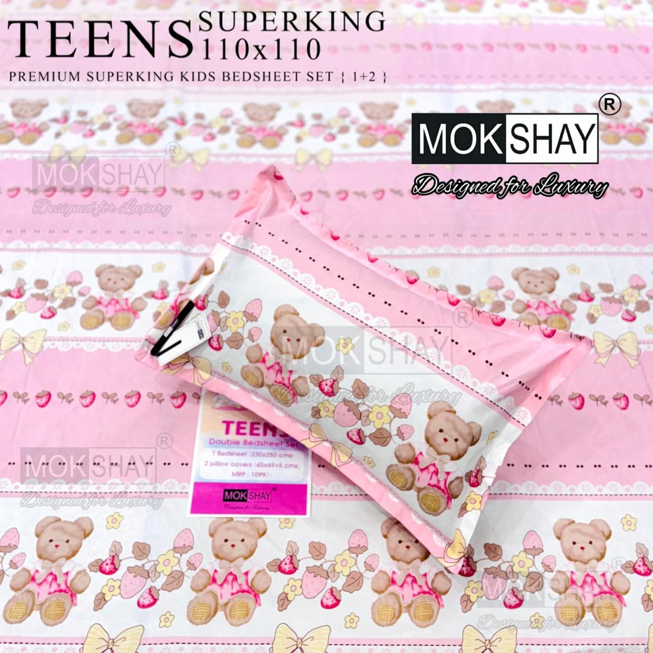 Teens cartoon kids bedsheets queen size