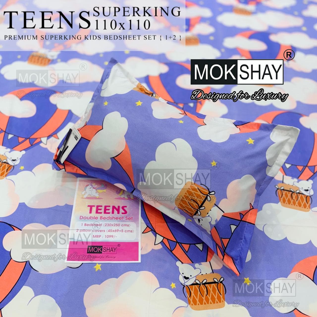 Teens cartoon kids bedsheets queen size