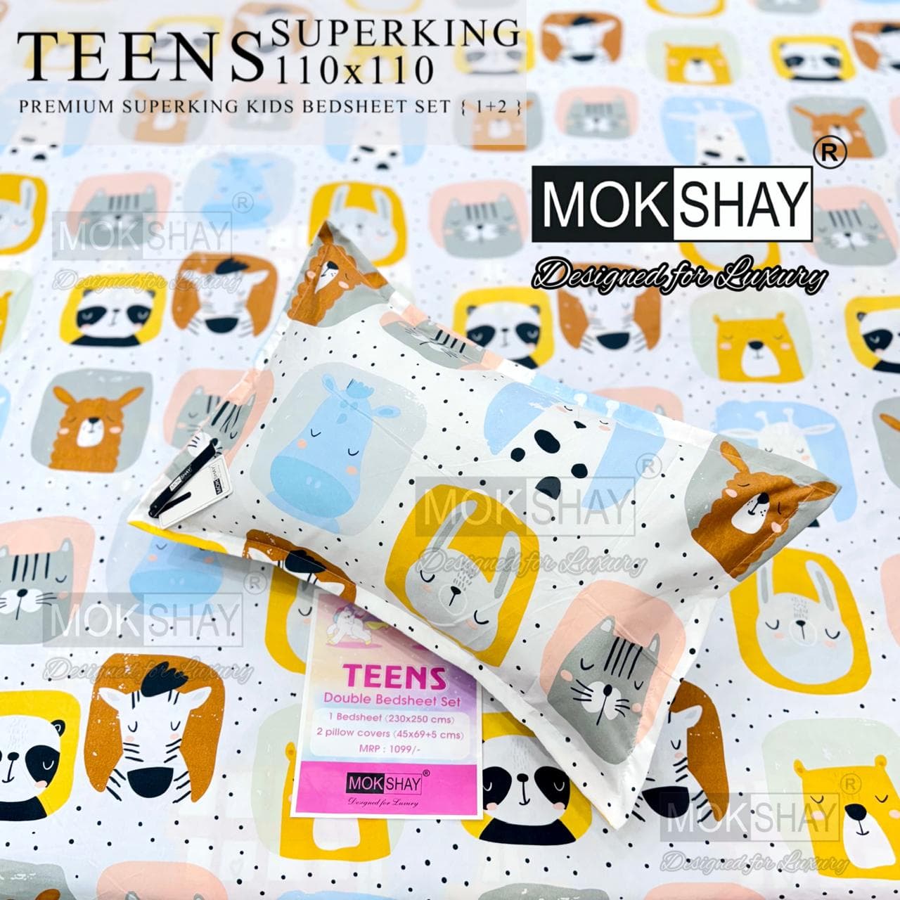 Teens cartoon kids bedsheets queen size