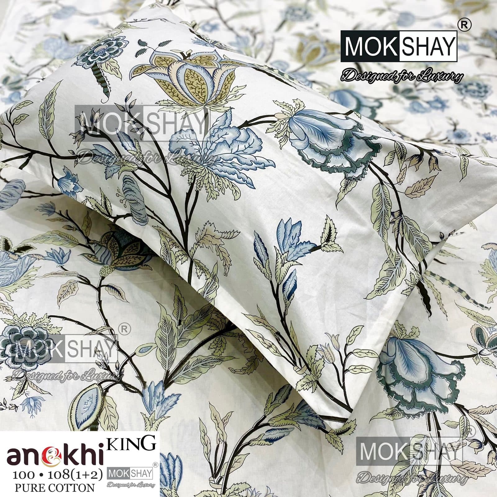 MOKSHAY ANOKHI King Size 100% Pure Cotton Bedsheet Set