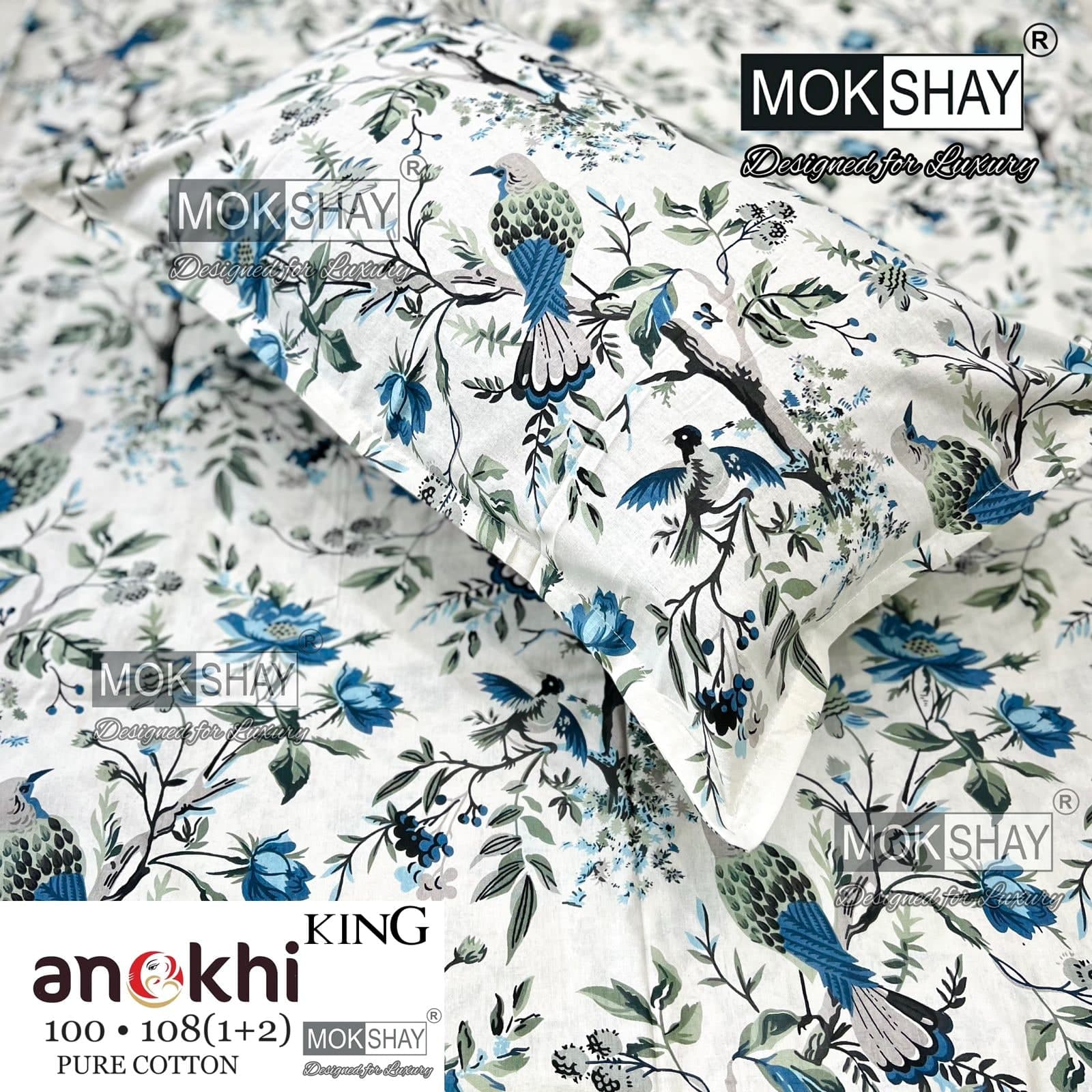 MOKSHAY ANOKHI King Size 100% Pure Cotton Bedsheet Set