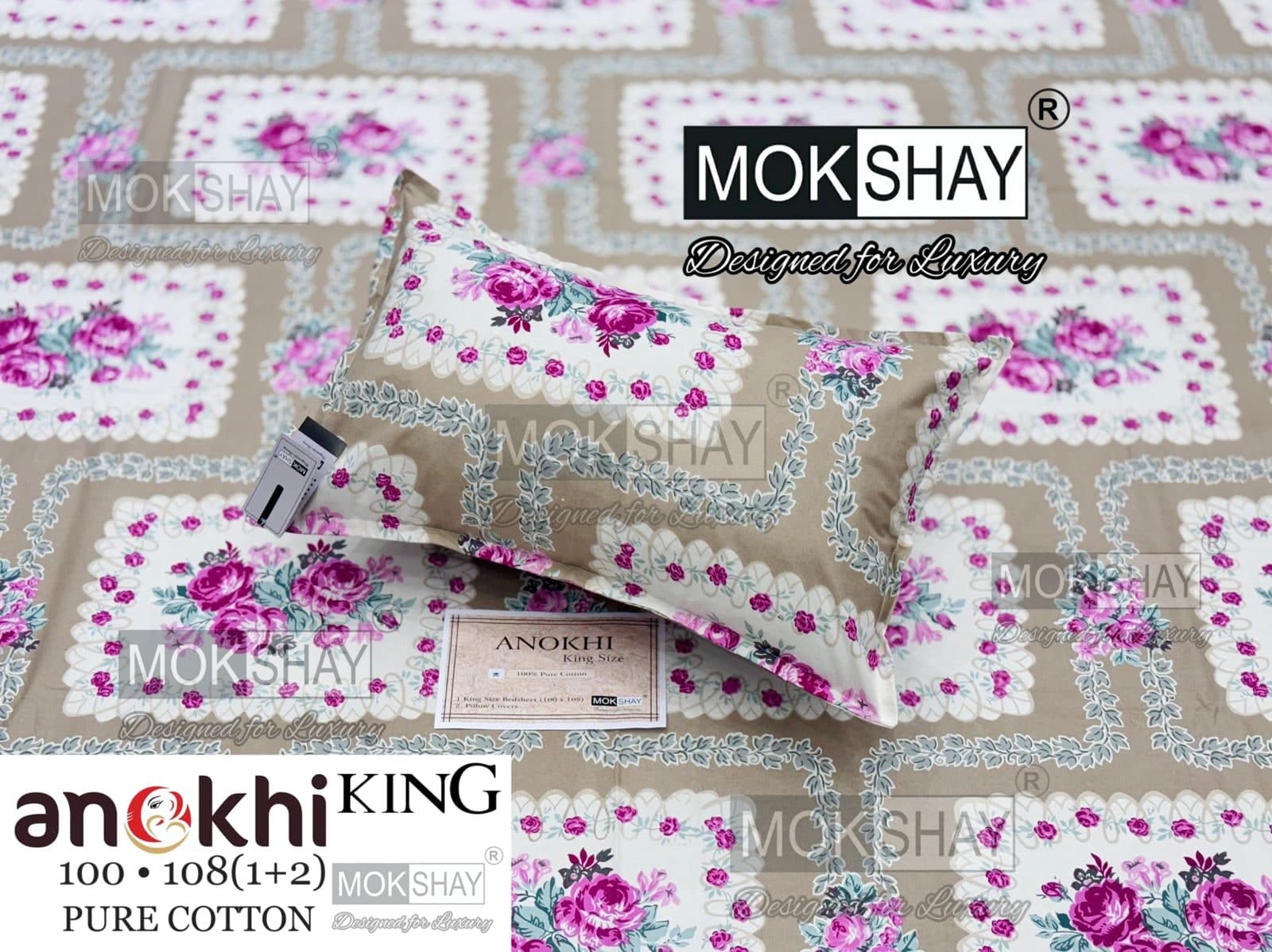 MOKSHAY ANOKHI King Size 100% Pure Cotton Bedsheet Set