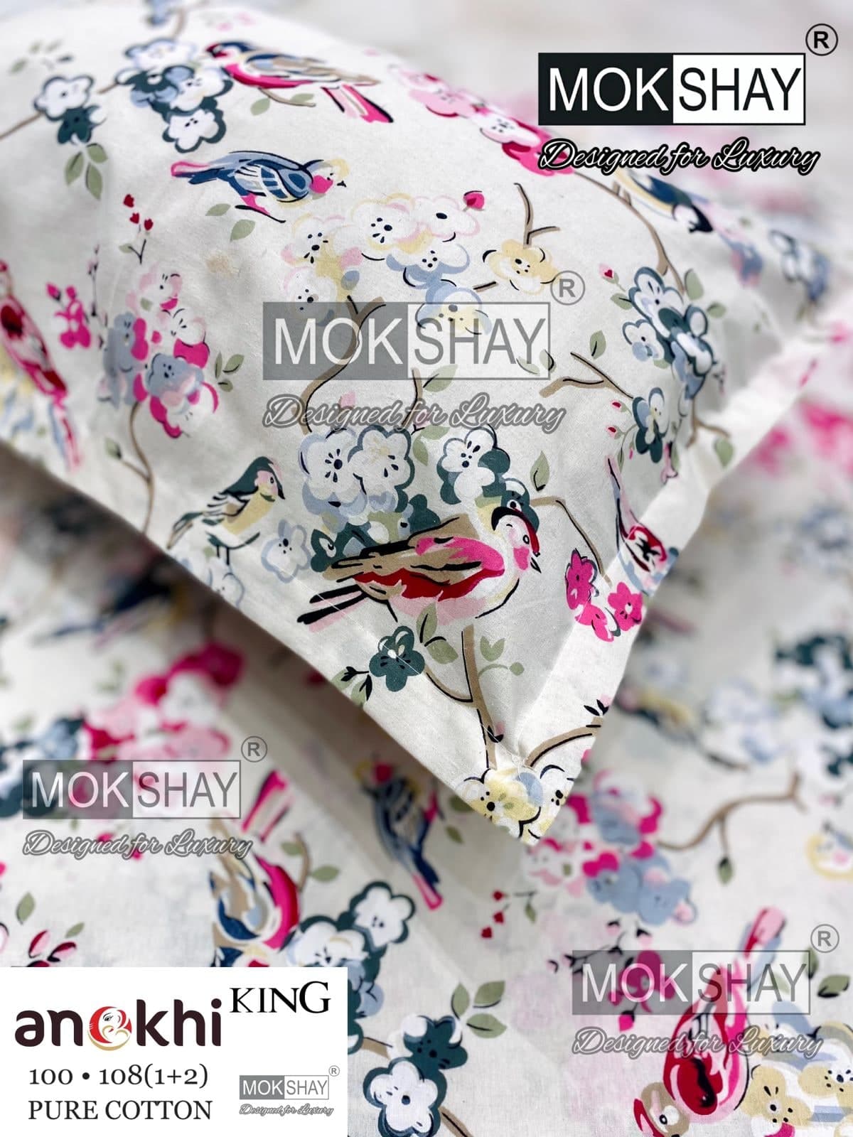 MOKSHAY ANOKHI King Size 100% Pure Cotton Bedsheet Set
