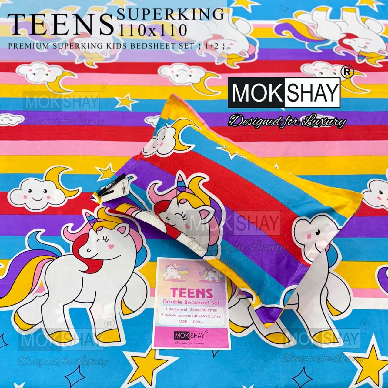 Teens cartoon kids bedsheets queen size