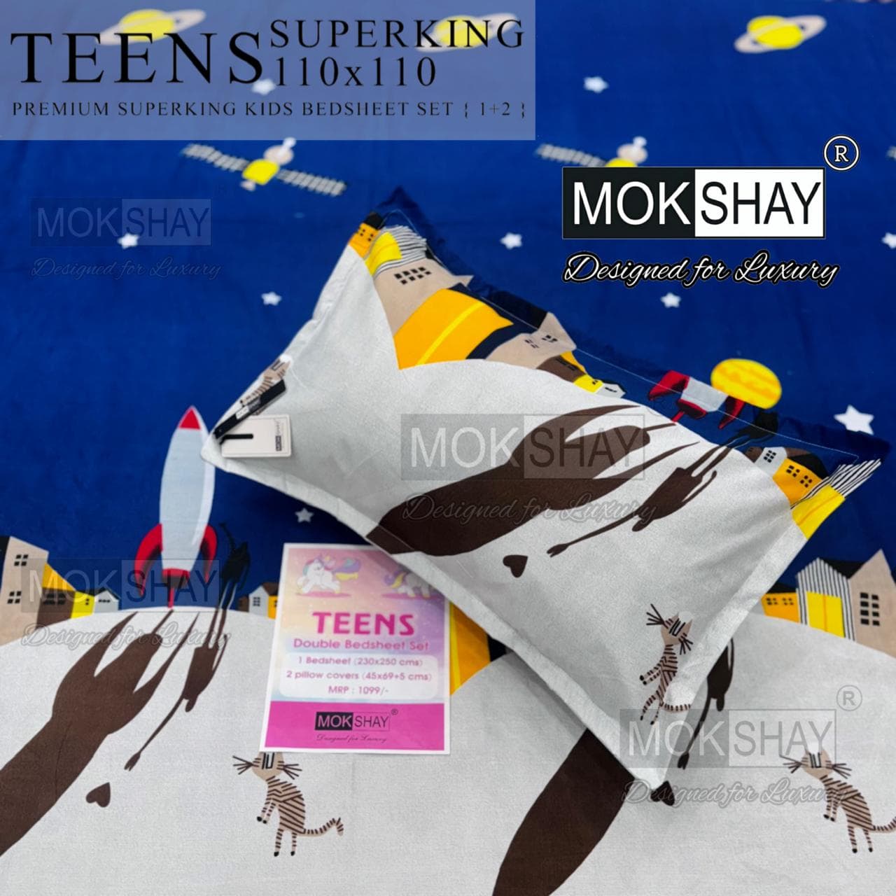 Kids teens cartoon bedsheets queen size