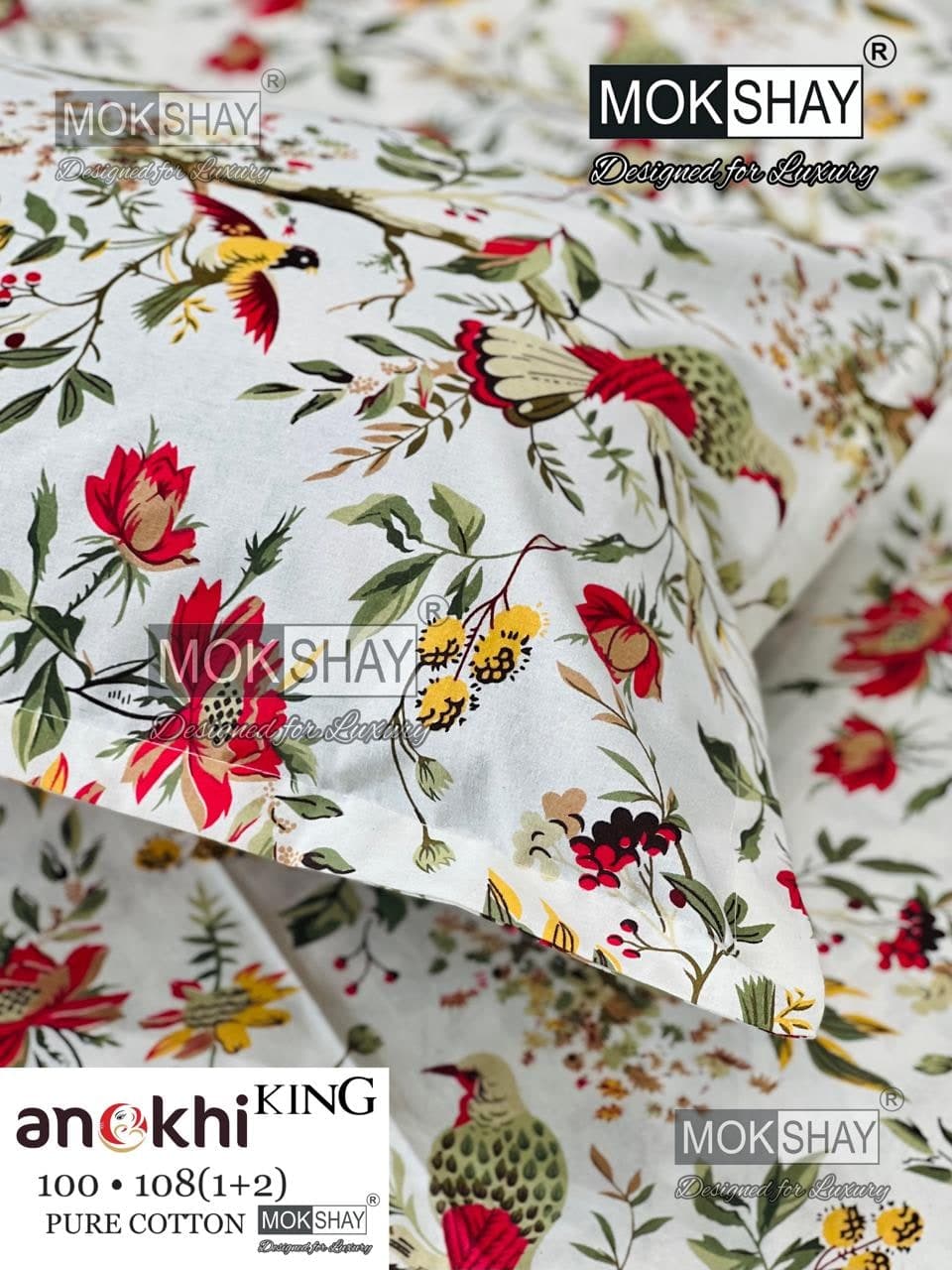 MOKSHAY ANOKHI King Size 100% Pure Cotton Bedsheet Set