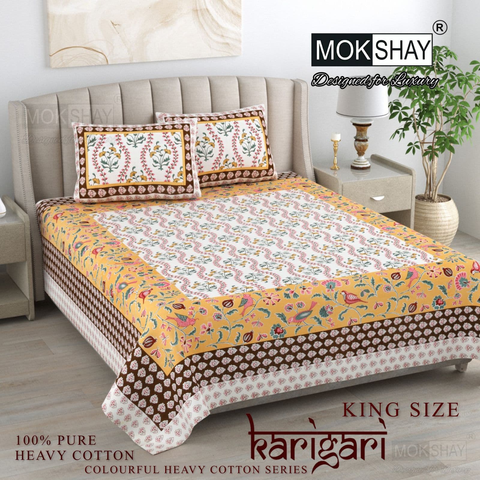 Karigari Premium cotton King size bedsheet