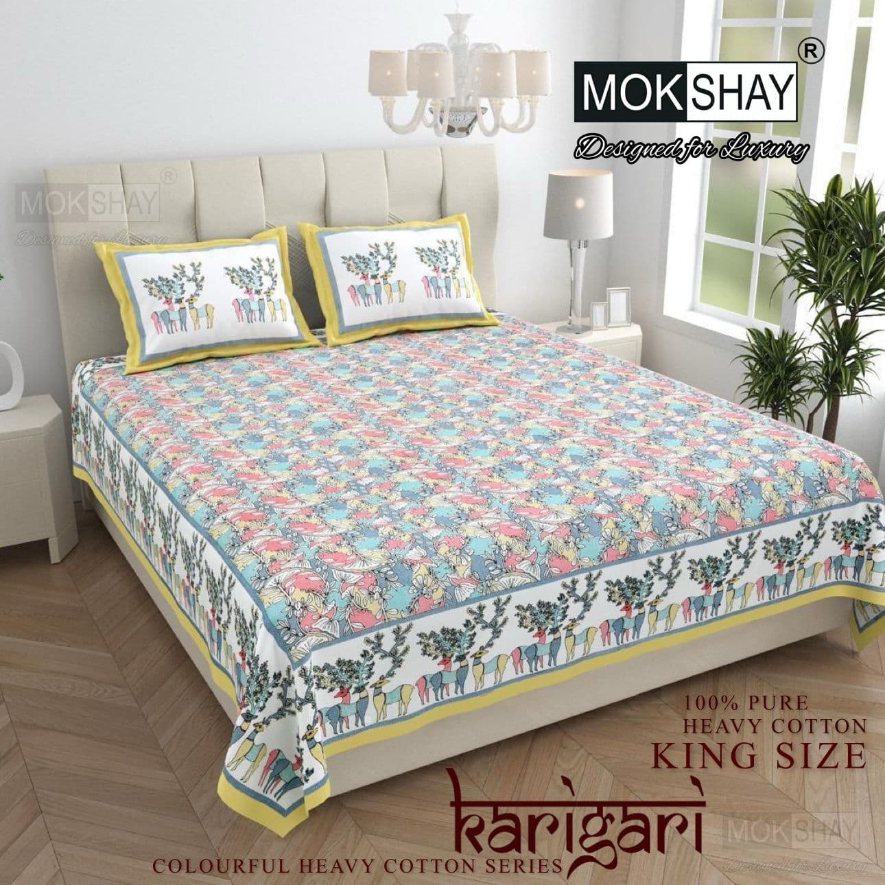 Karigari Premium cotton King size bedsheet