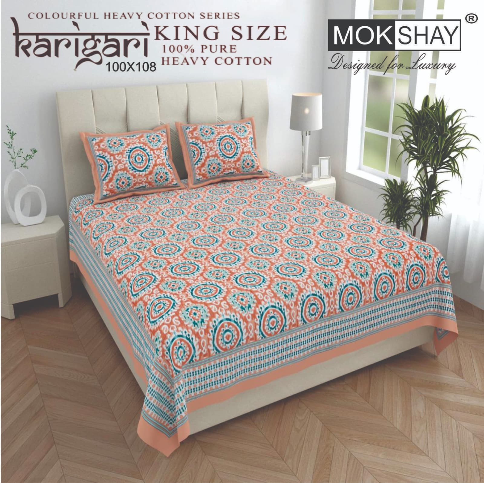 Karigari Premium cotton King size bedsheet