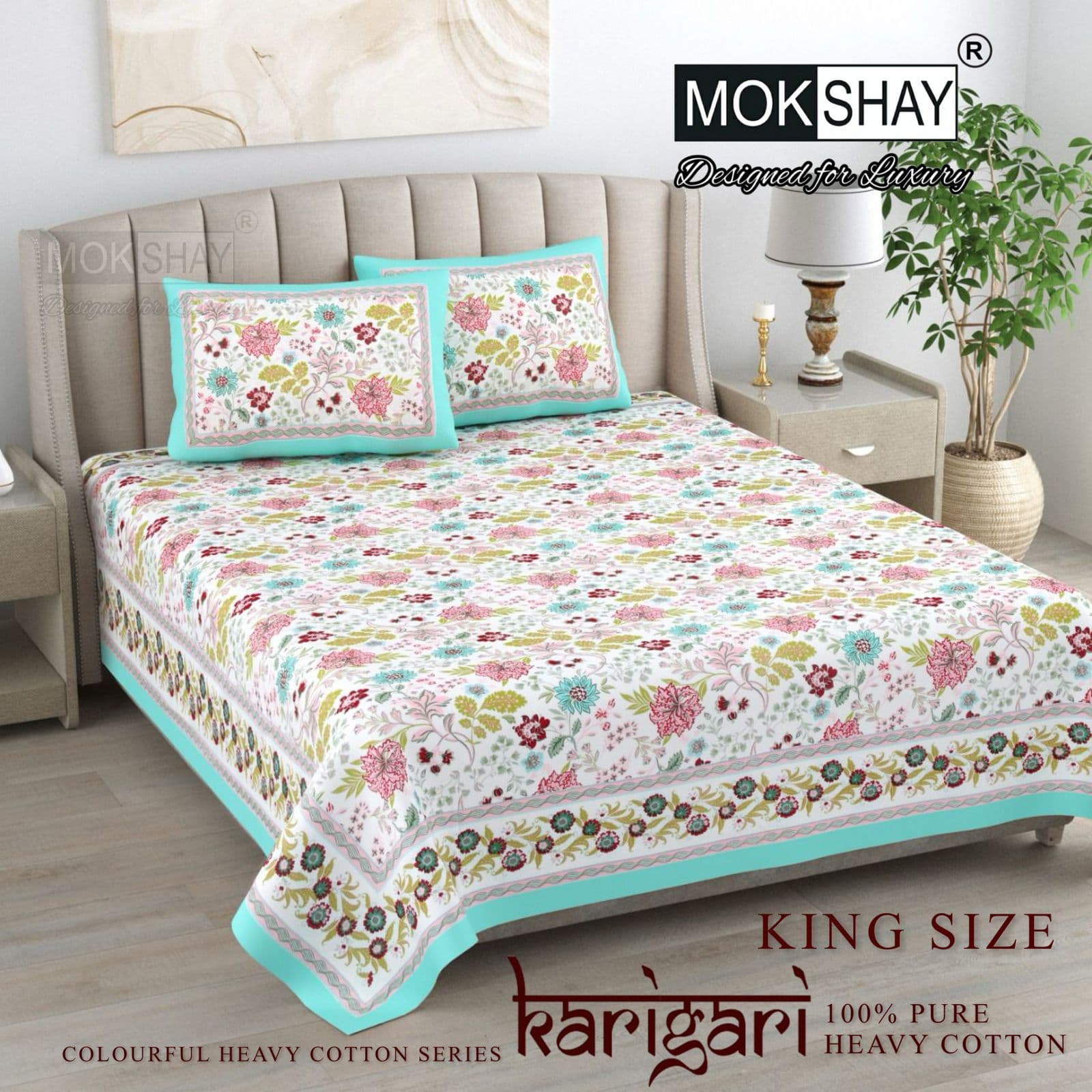 Karigari Premium cotton King size bedsheet