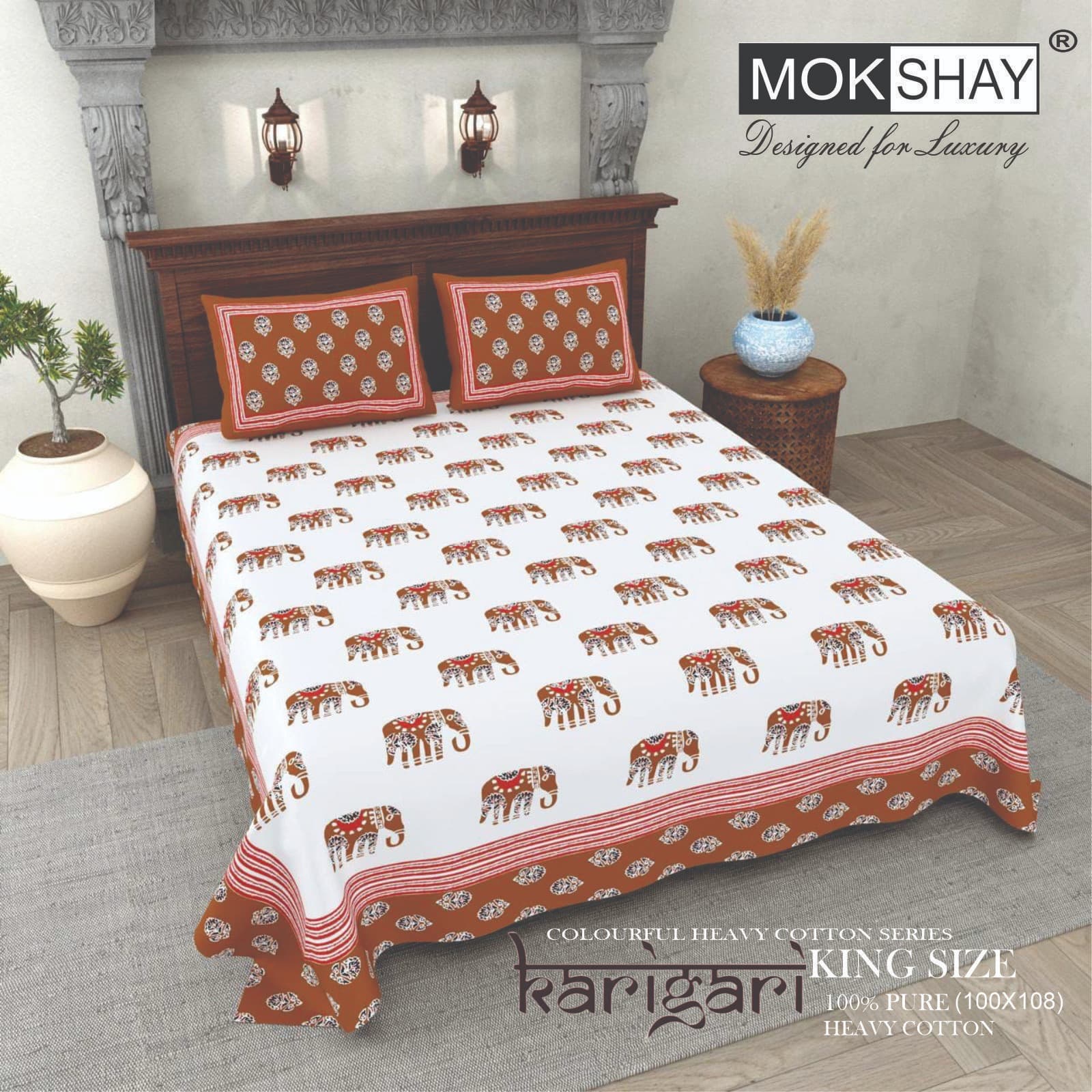Karigari Premium cotton King size bedsheet