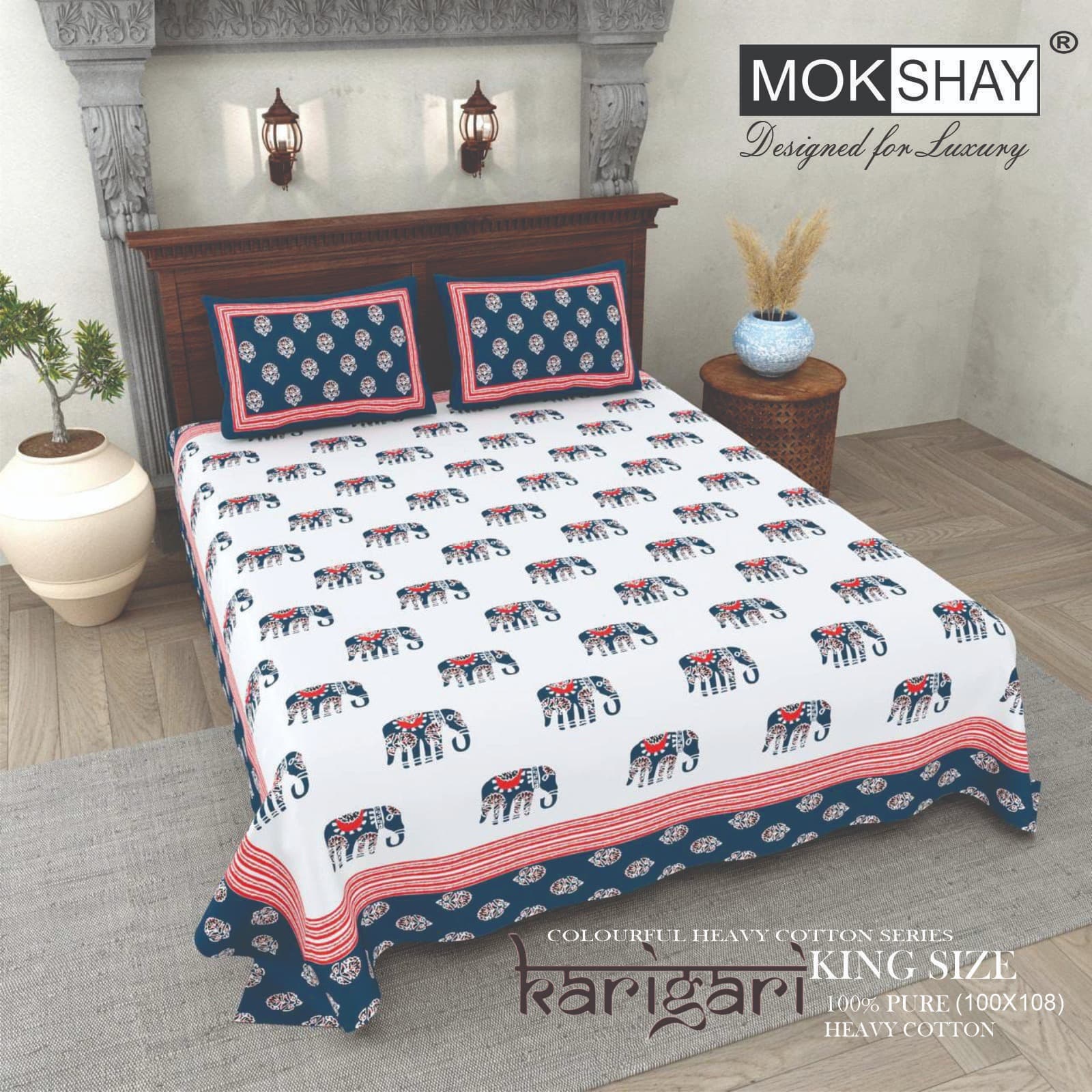 Karigari Premium cotton King size bedsheet