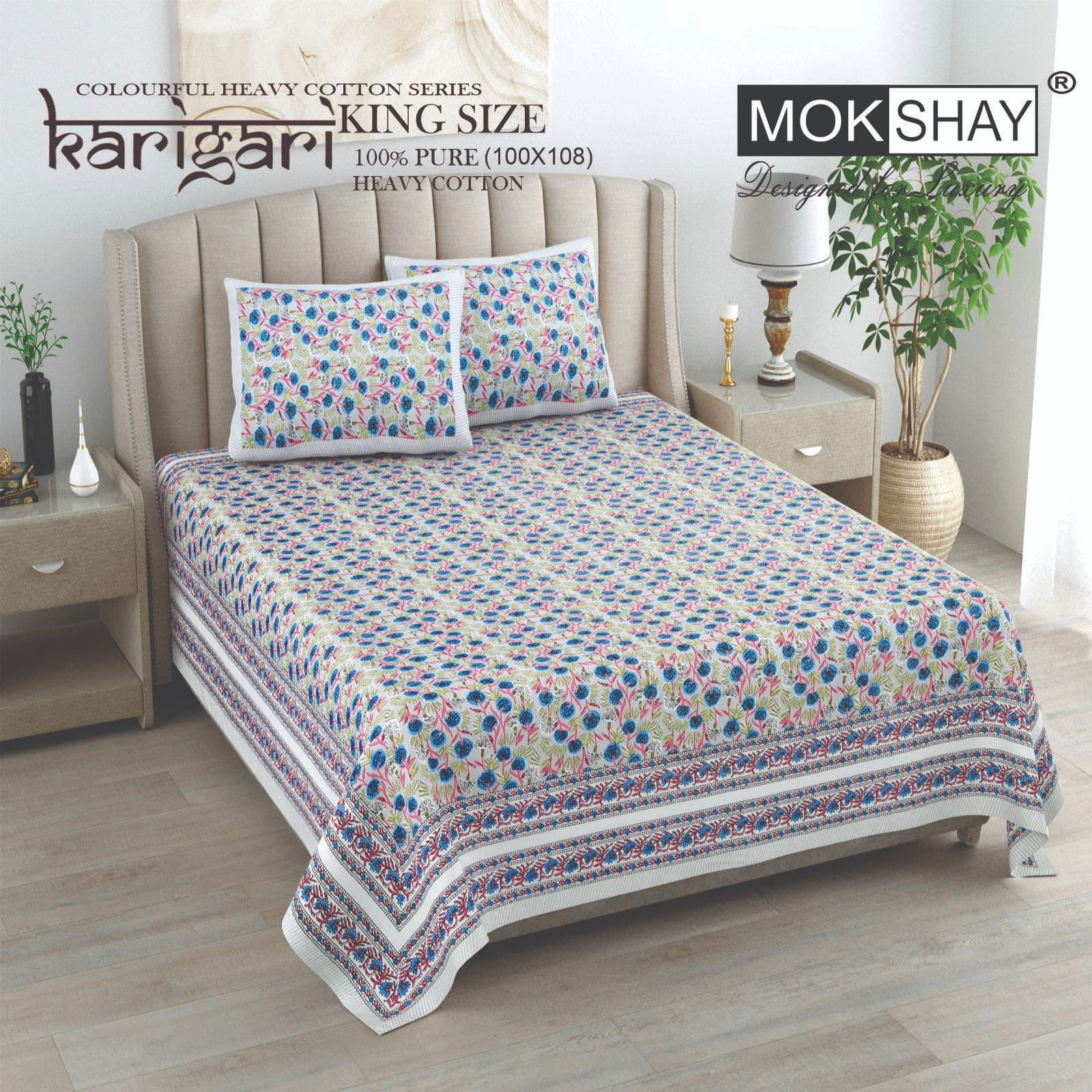 Karigari Premium cotton King size bedsheet