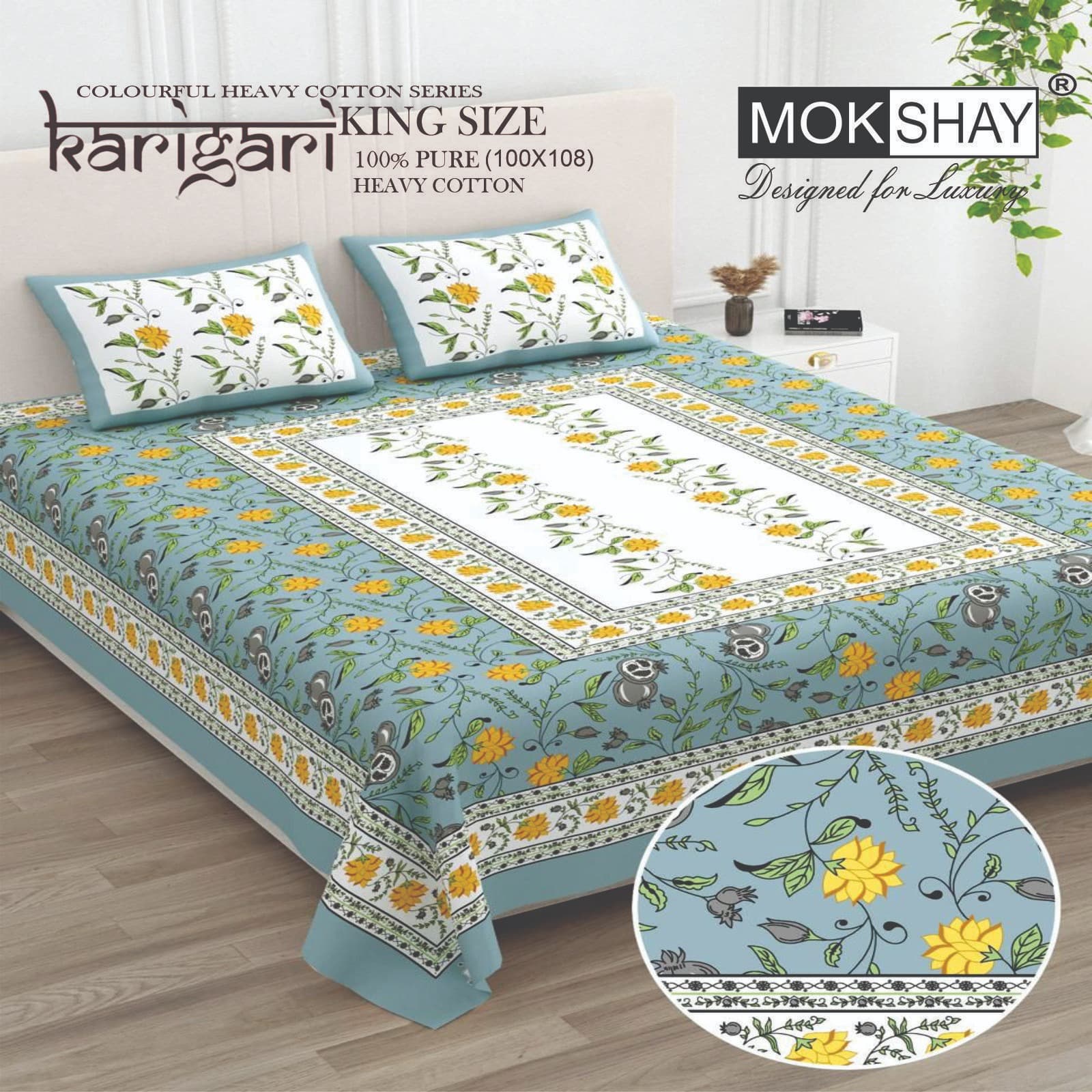 Karigari Premium cotton King size bedsheet