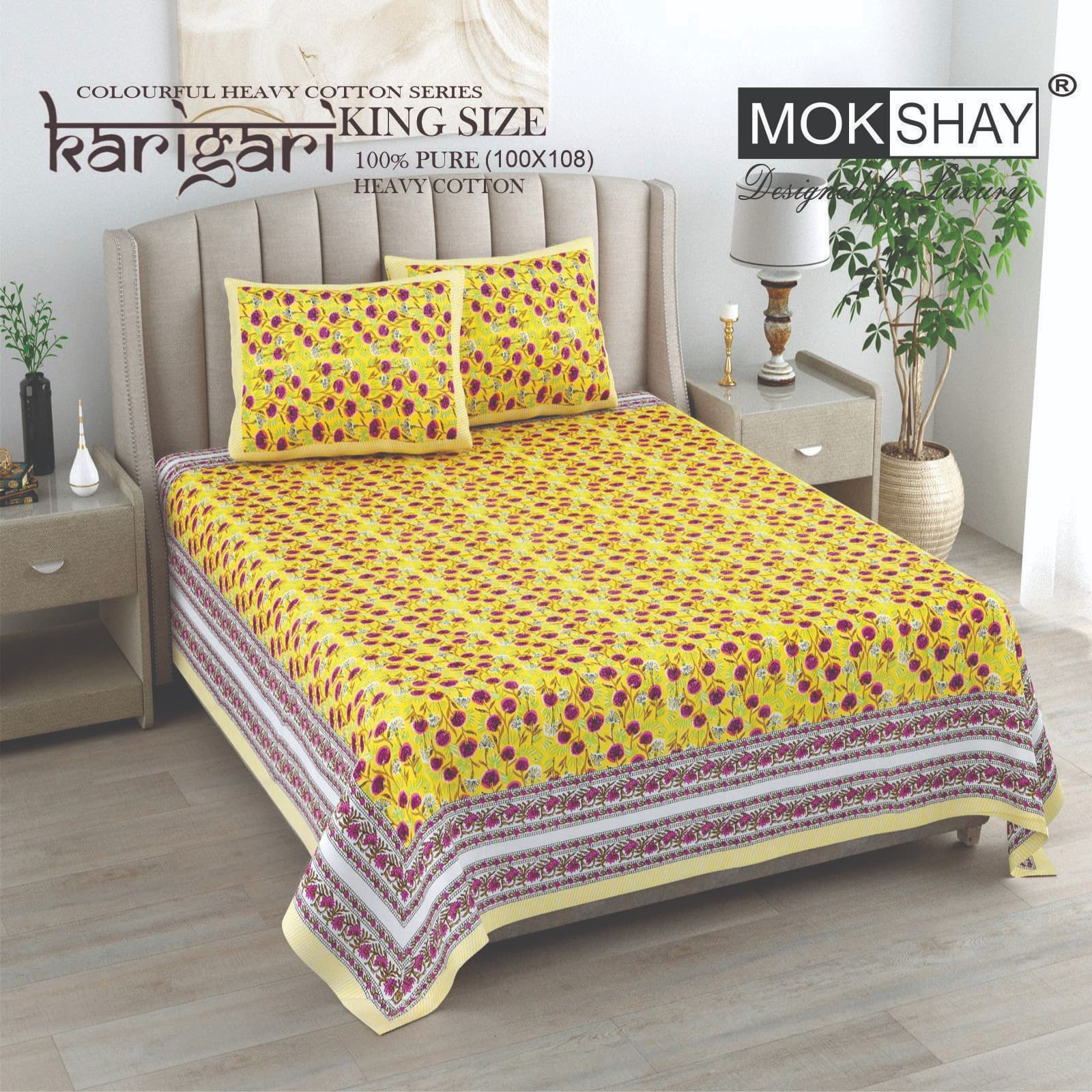 Karigari Premium cotton King size bedsheet