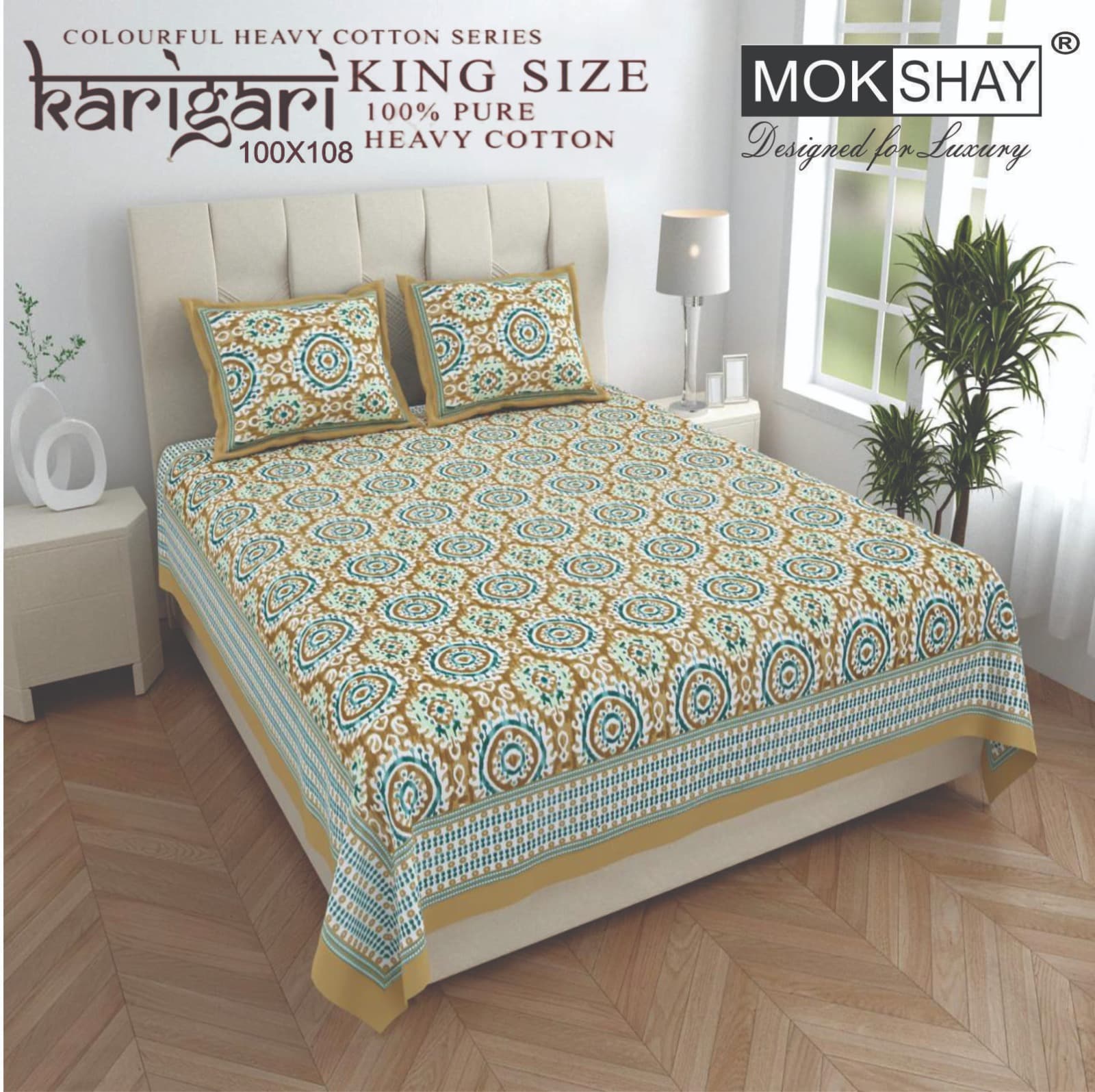 Karigari Premium cotton King size bedsheet