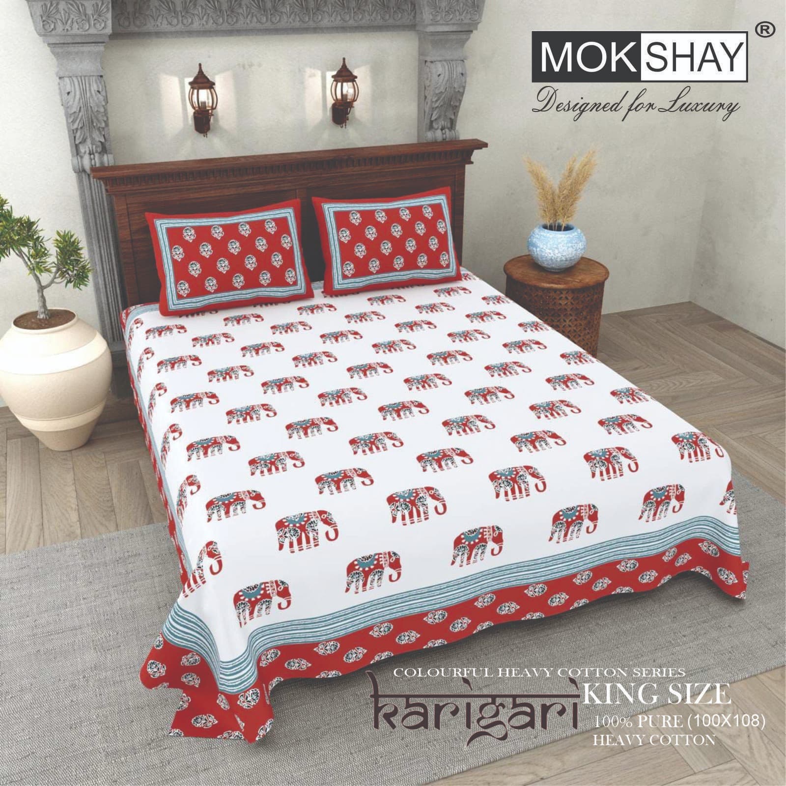 Karigari Premium cotton King size bedsheet