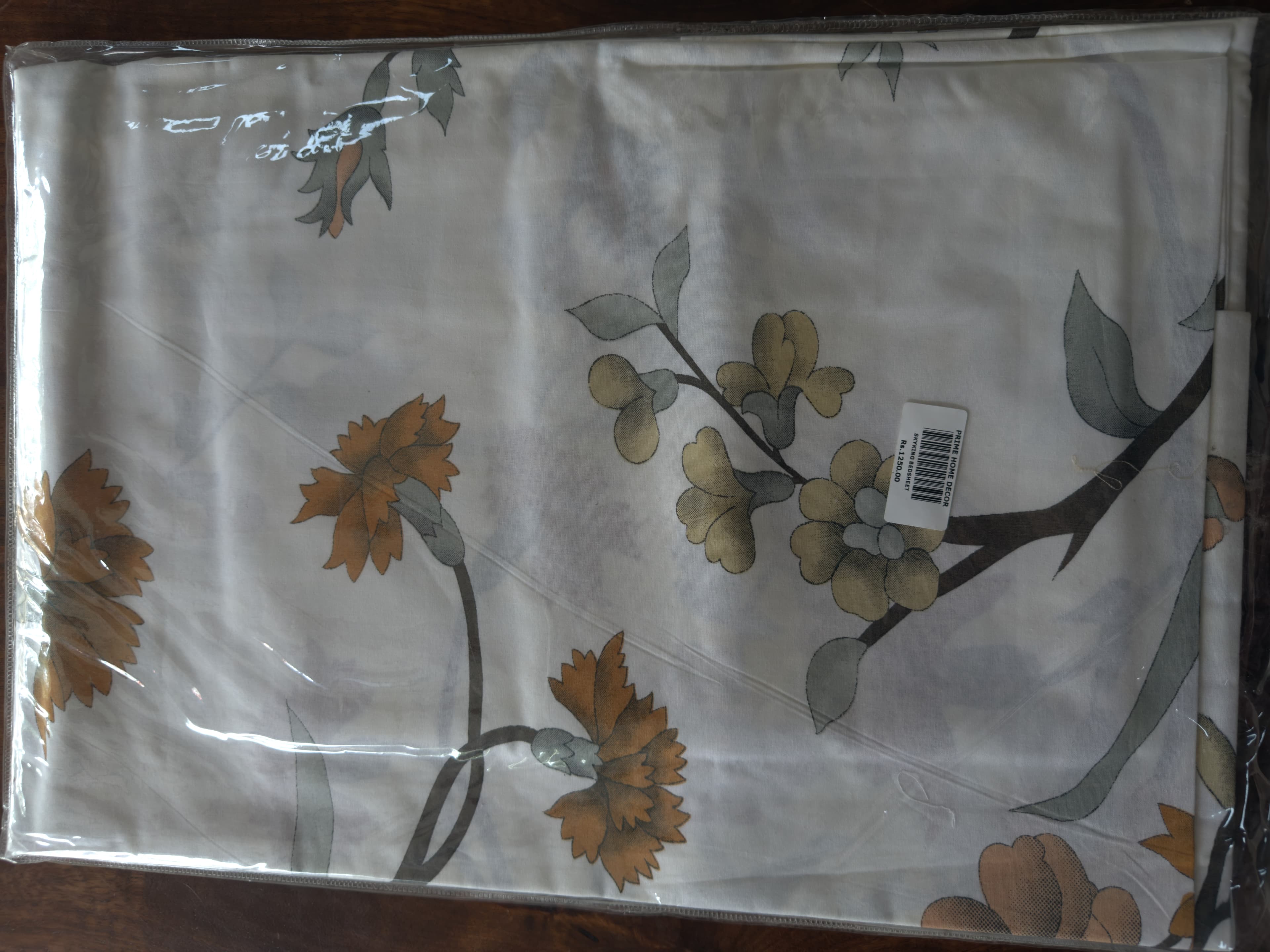 Sky Floral Printed Premium king size Bedsheet