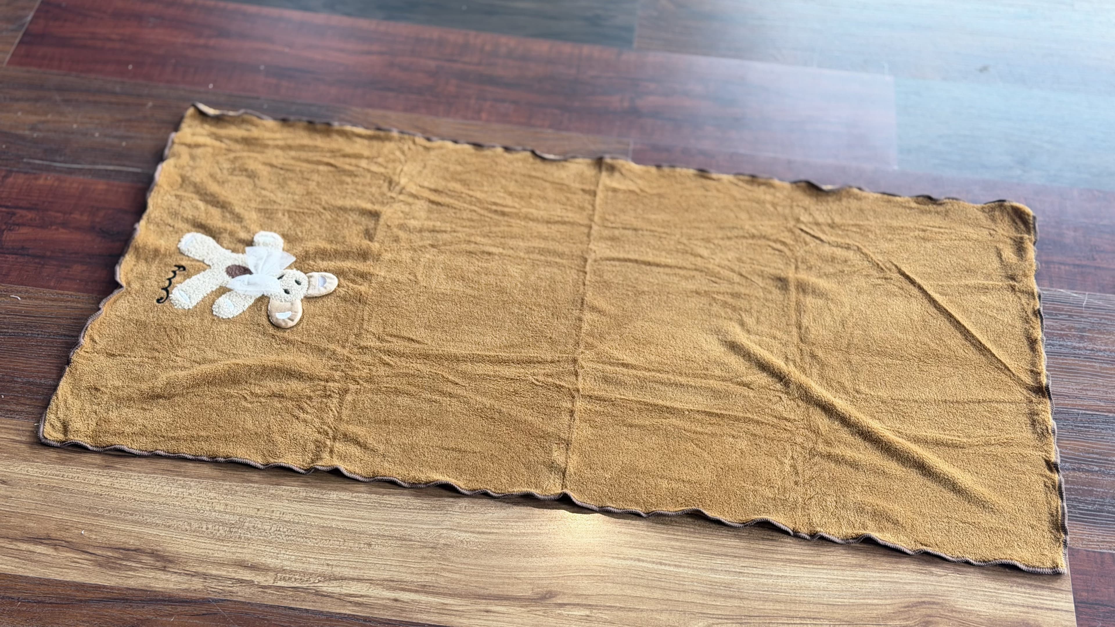 Kids Soft Cotton Towel – Teddy Bear Appliqué Design