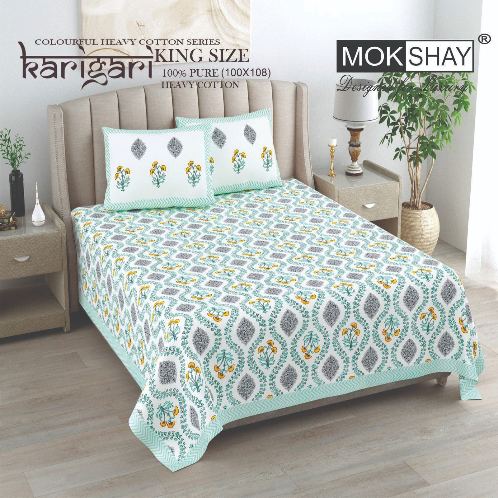 Karigari Premium cotton King size bedsheet