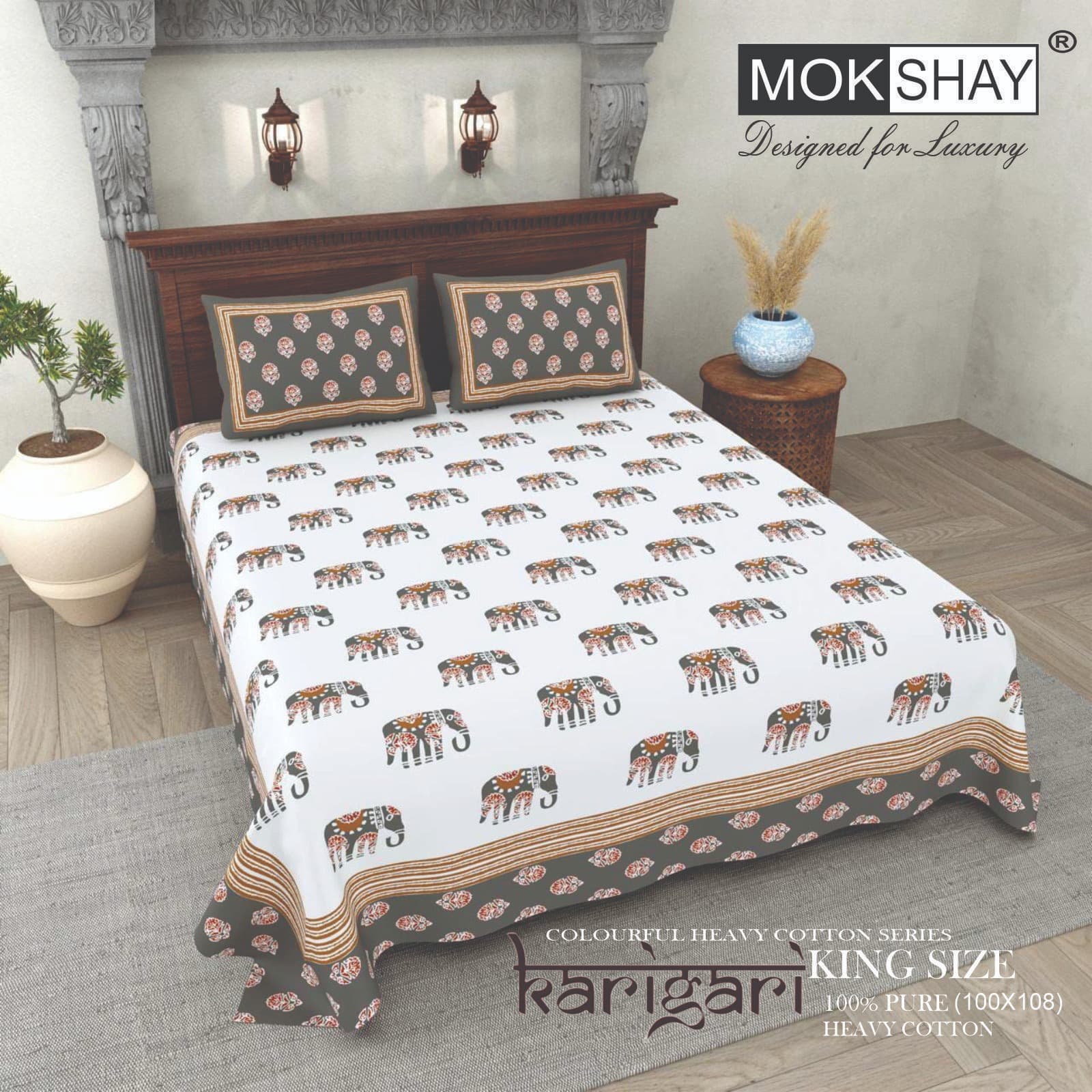 Karigari Premium cotton King size bedsheet