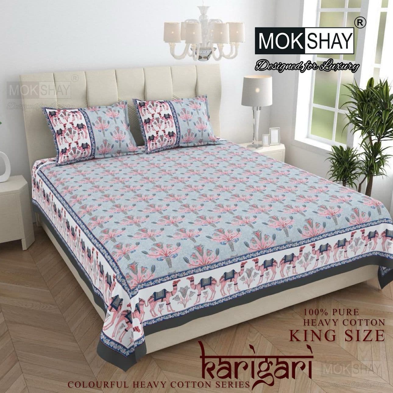 Karigari Premium cotton King size bedsheet