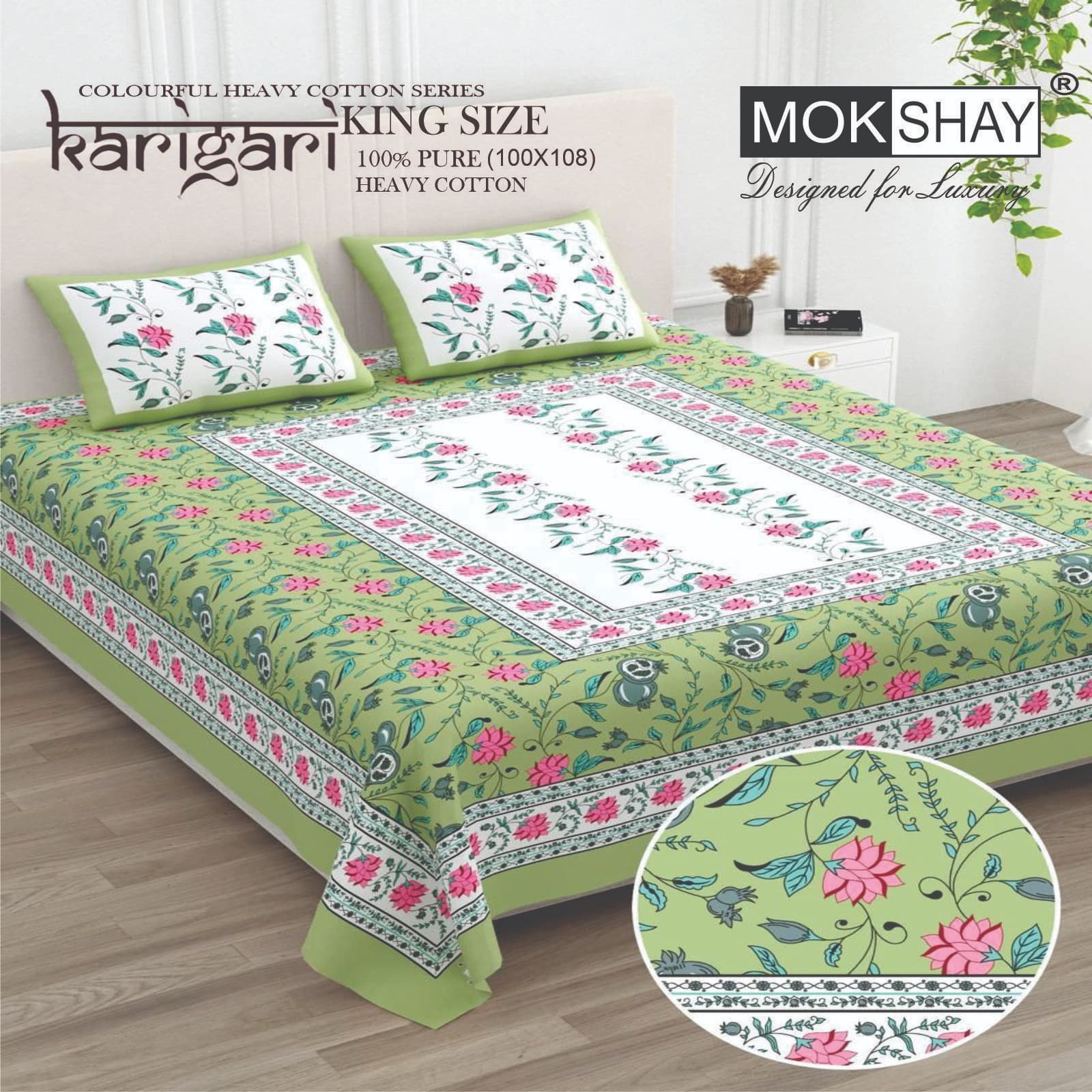 Karigari Premium cotton King size bedsheet