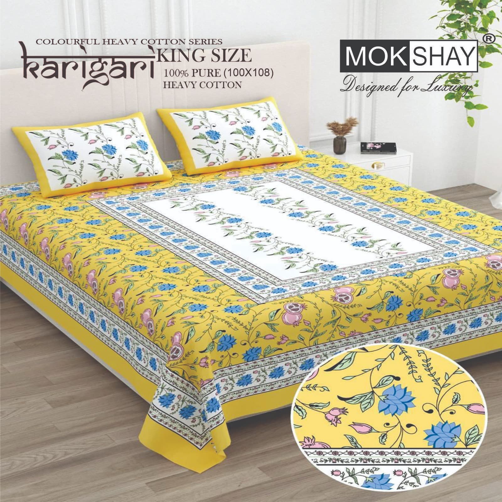 Karigari Premium cotton King size bedsheet
