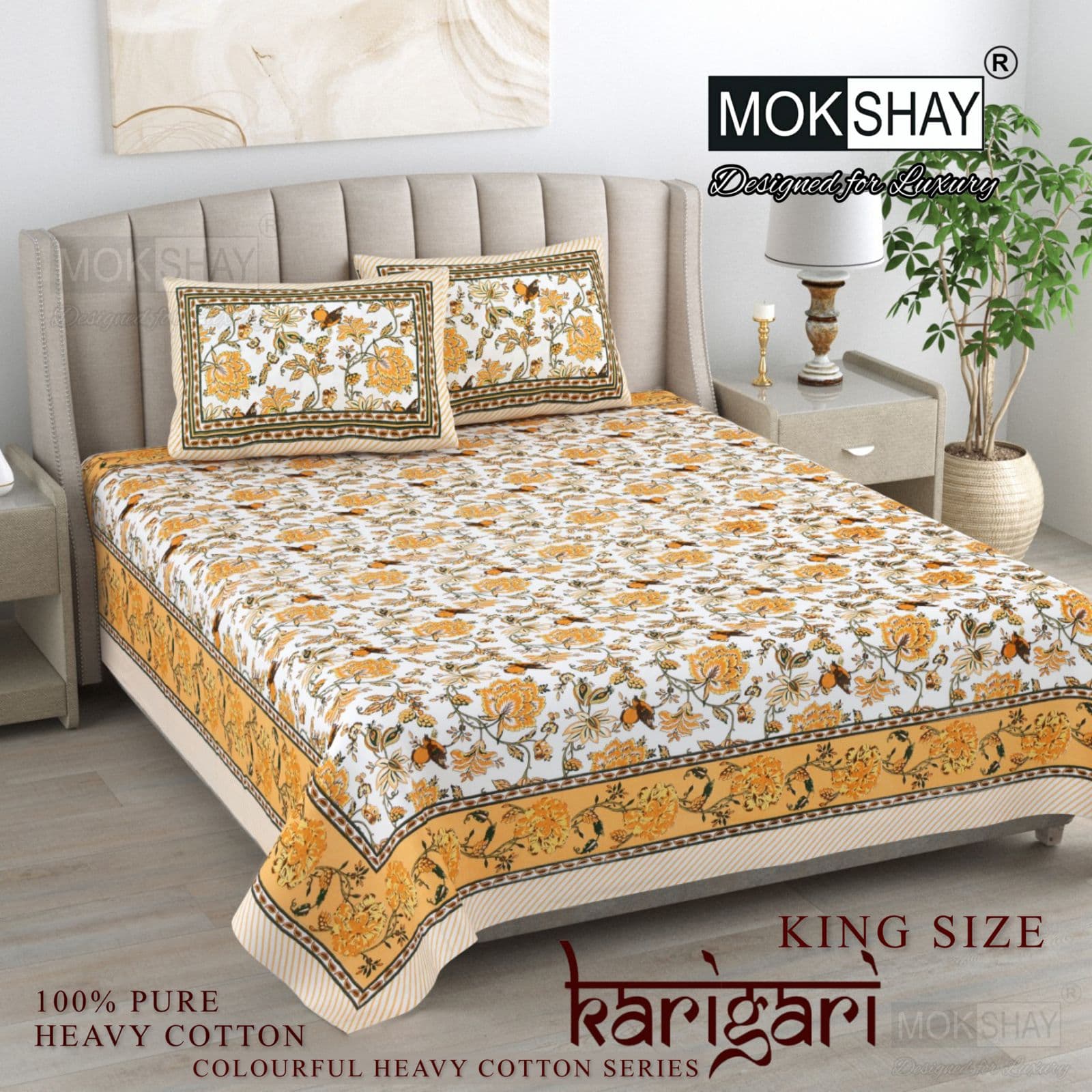 Karigari Premium cotton King size bedsheet