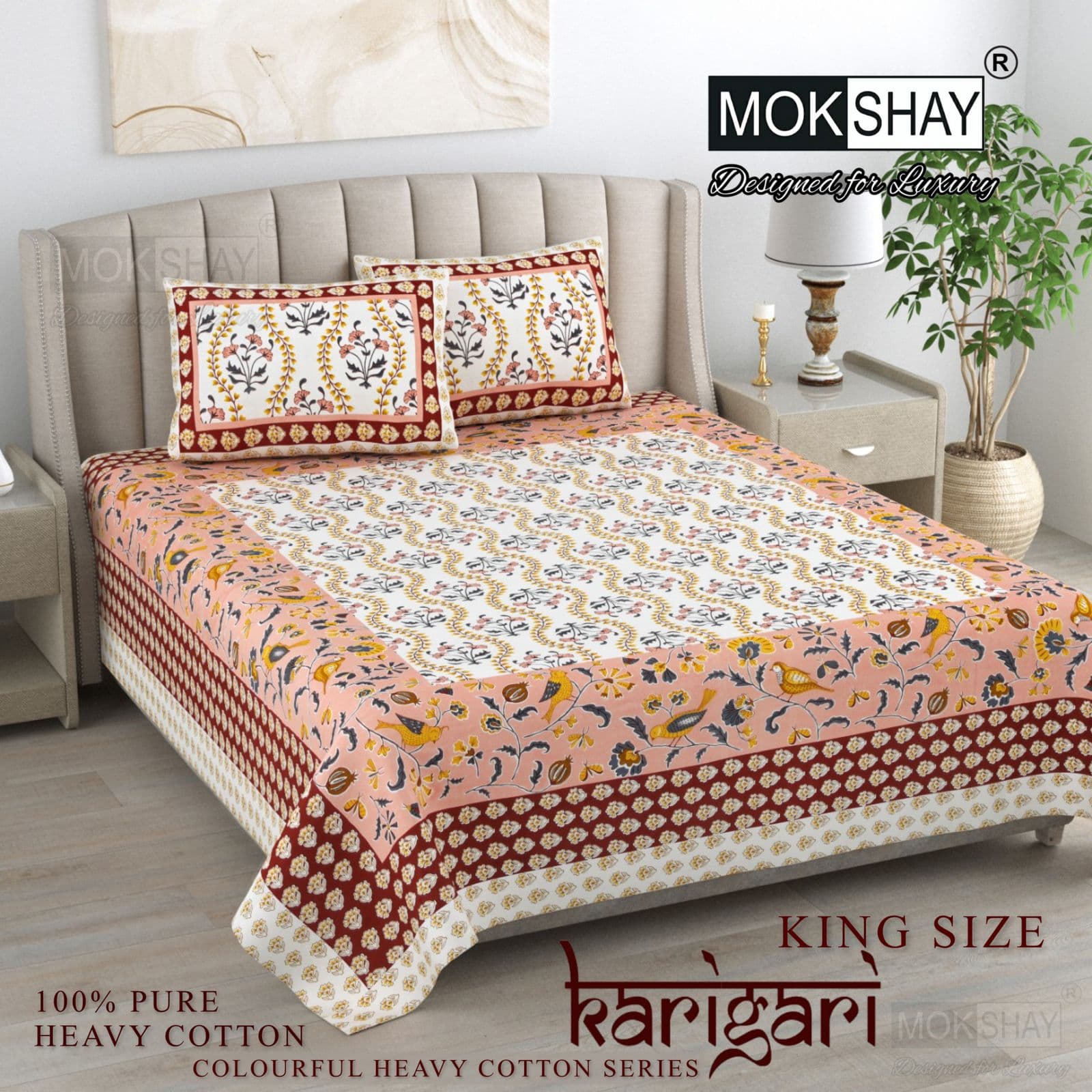 Karigari Premium cotton King size bedsheet