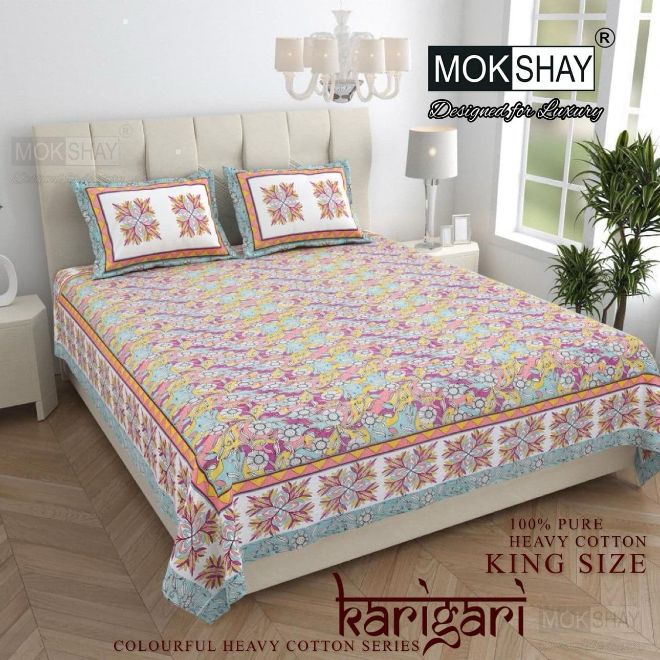 Karigari Premium cotton King size bedsheet