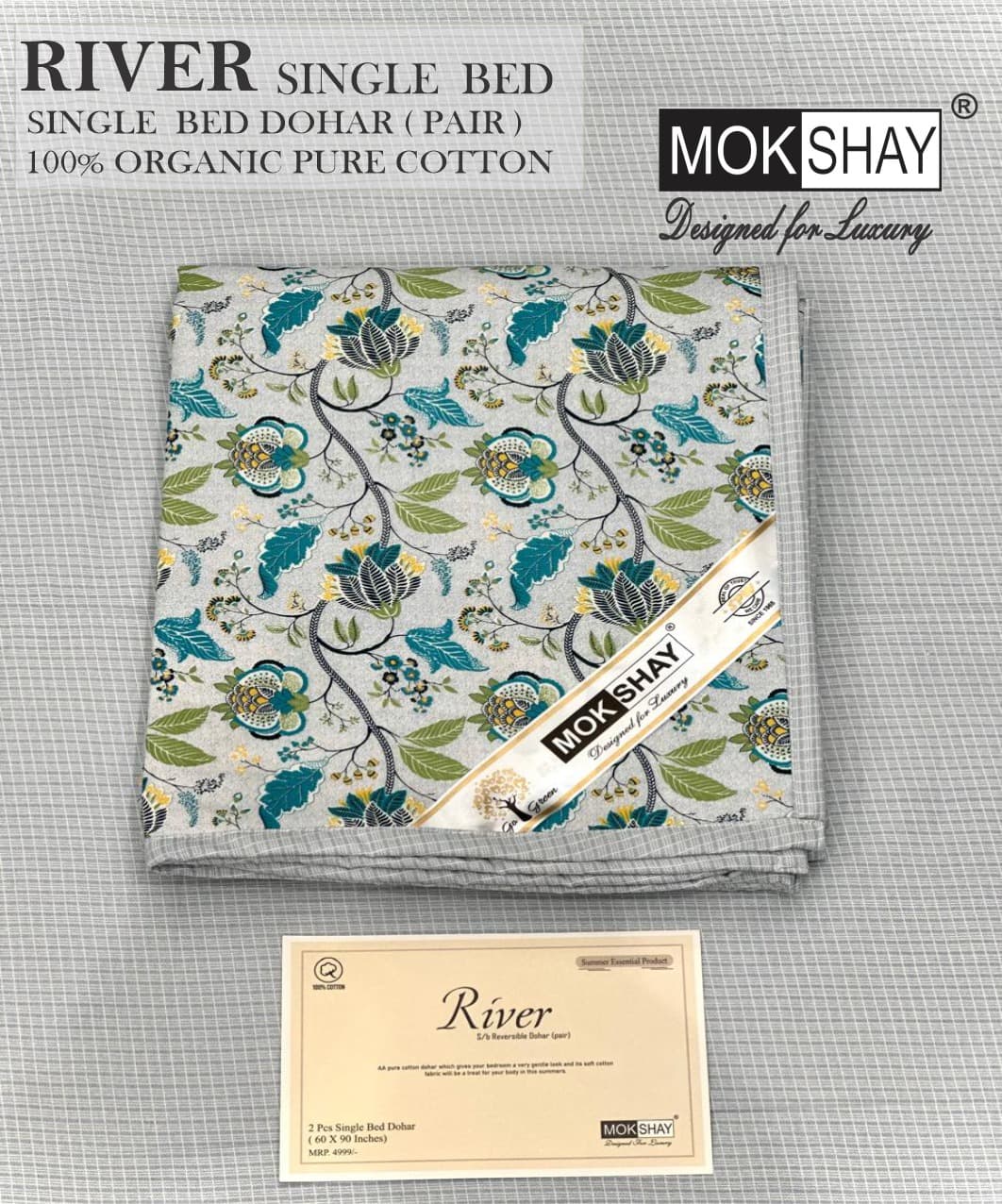 River cotton reversible dohar double bed