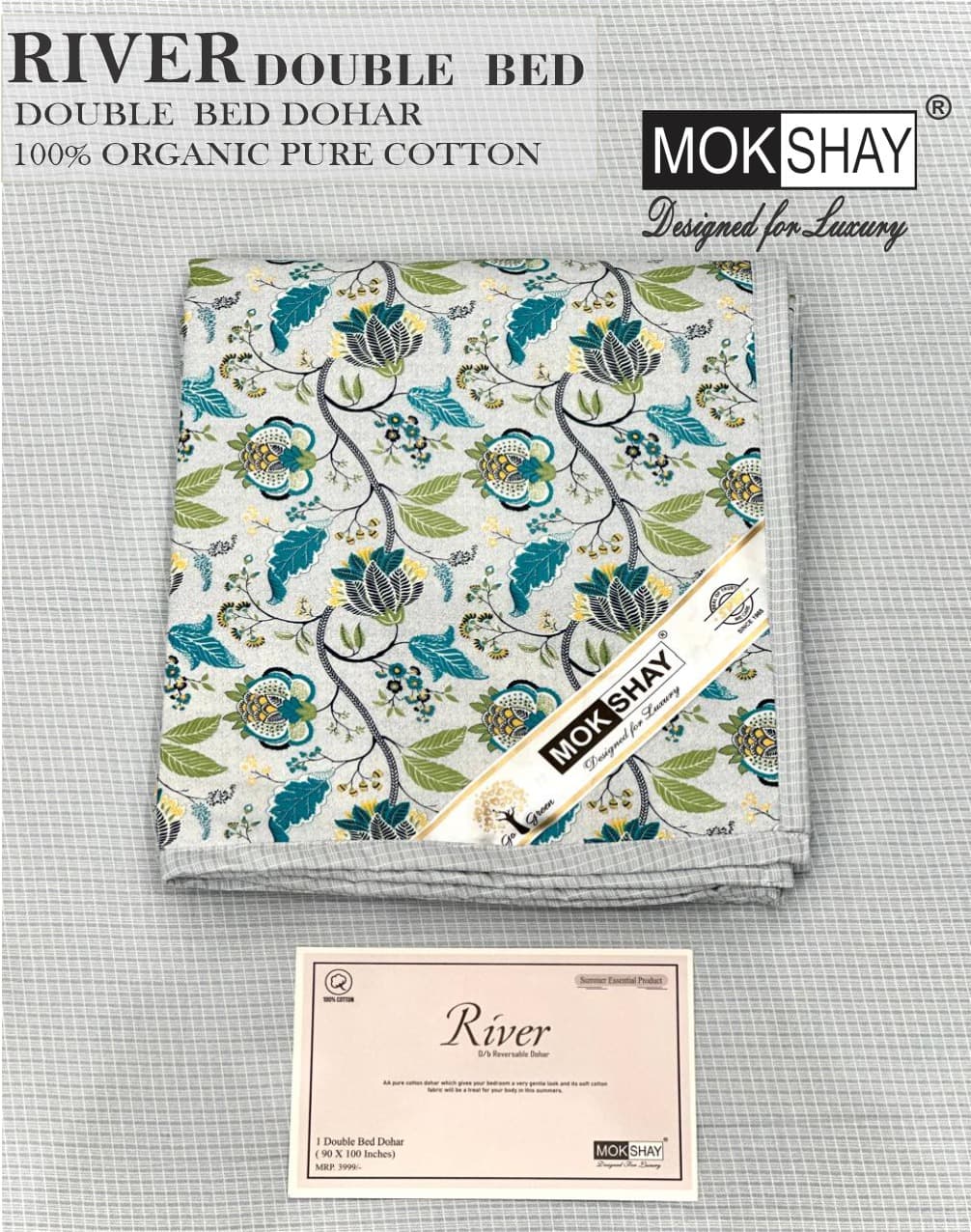 River cotton reversible dohar double bed