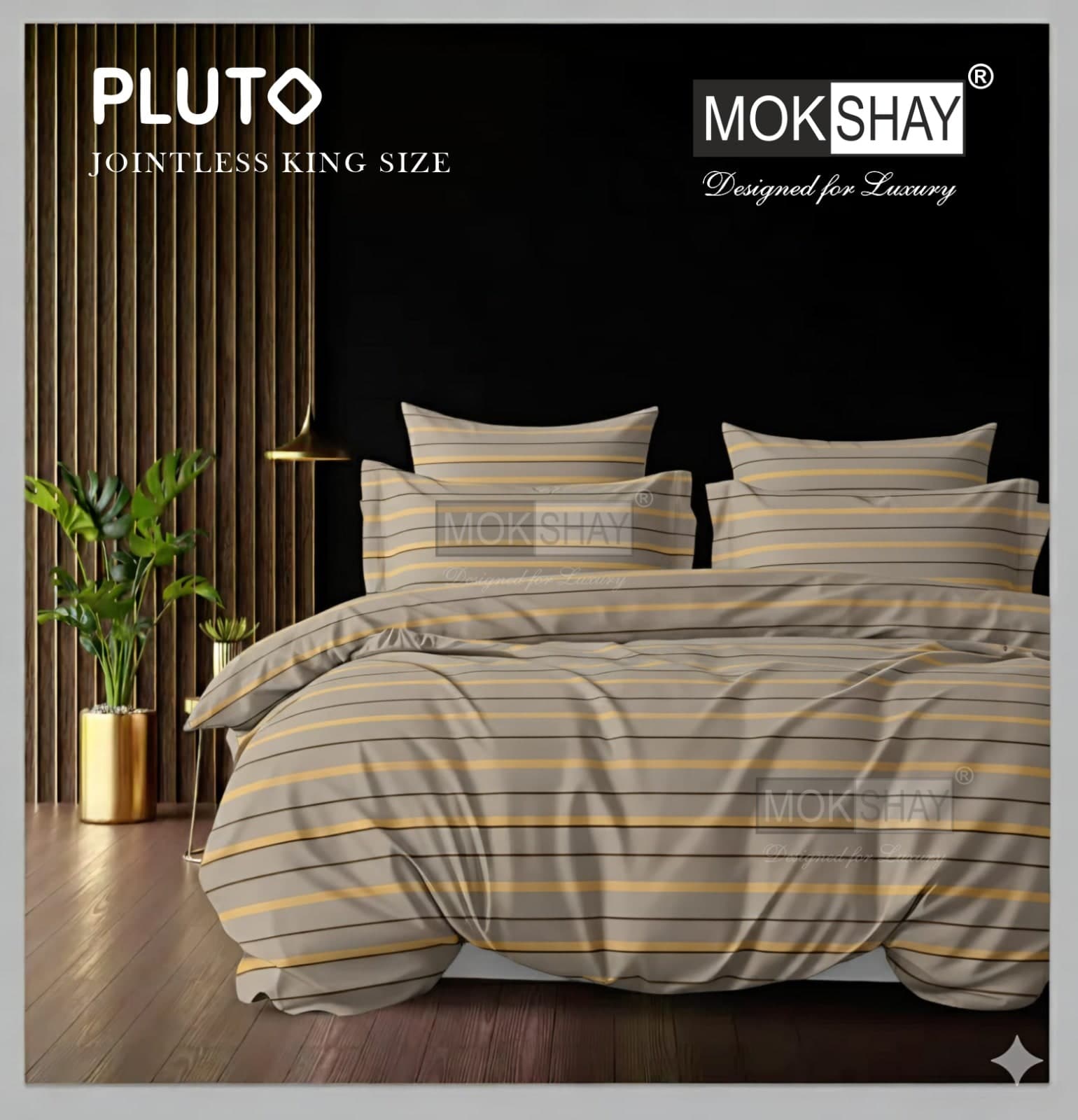 Pluto King Size Bedsheet Set – 3 Pcs | MOKSHAY