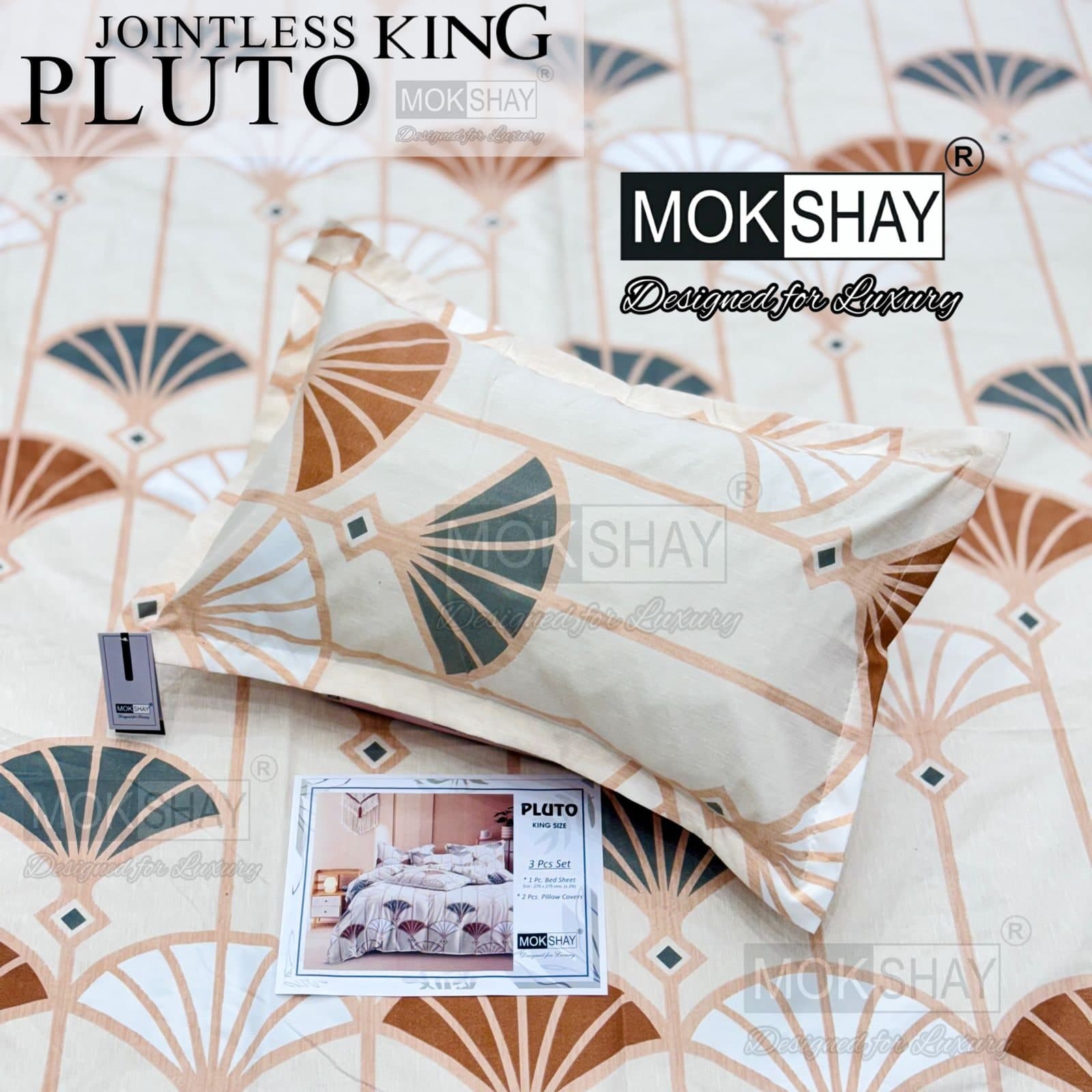 Pluto King Size Bedsheet Set – 3 Pcs | MOKSHAY