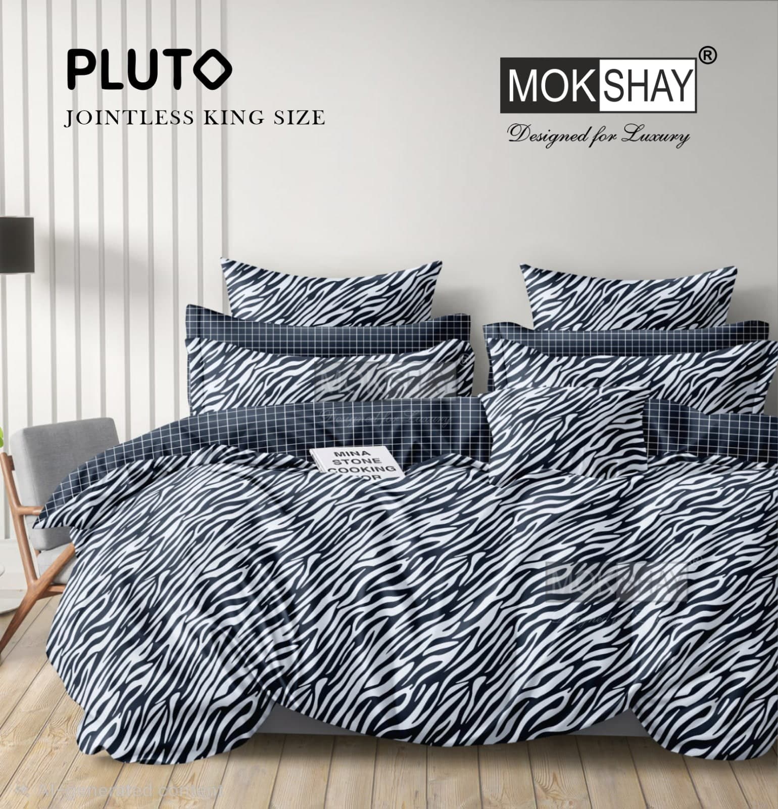 Pluto King Size Bedsheet Set – 3 Pcs | MOKSHAY