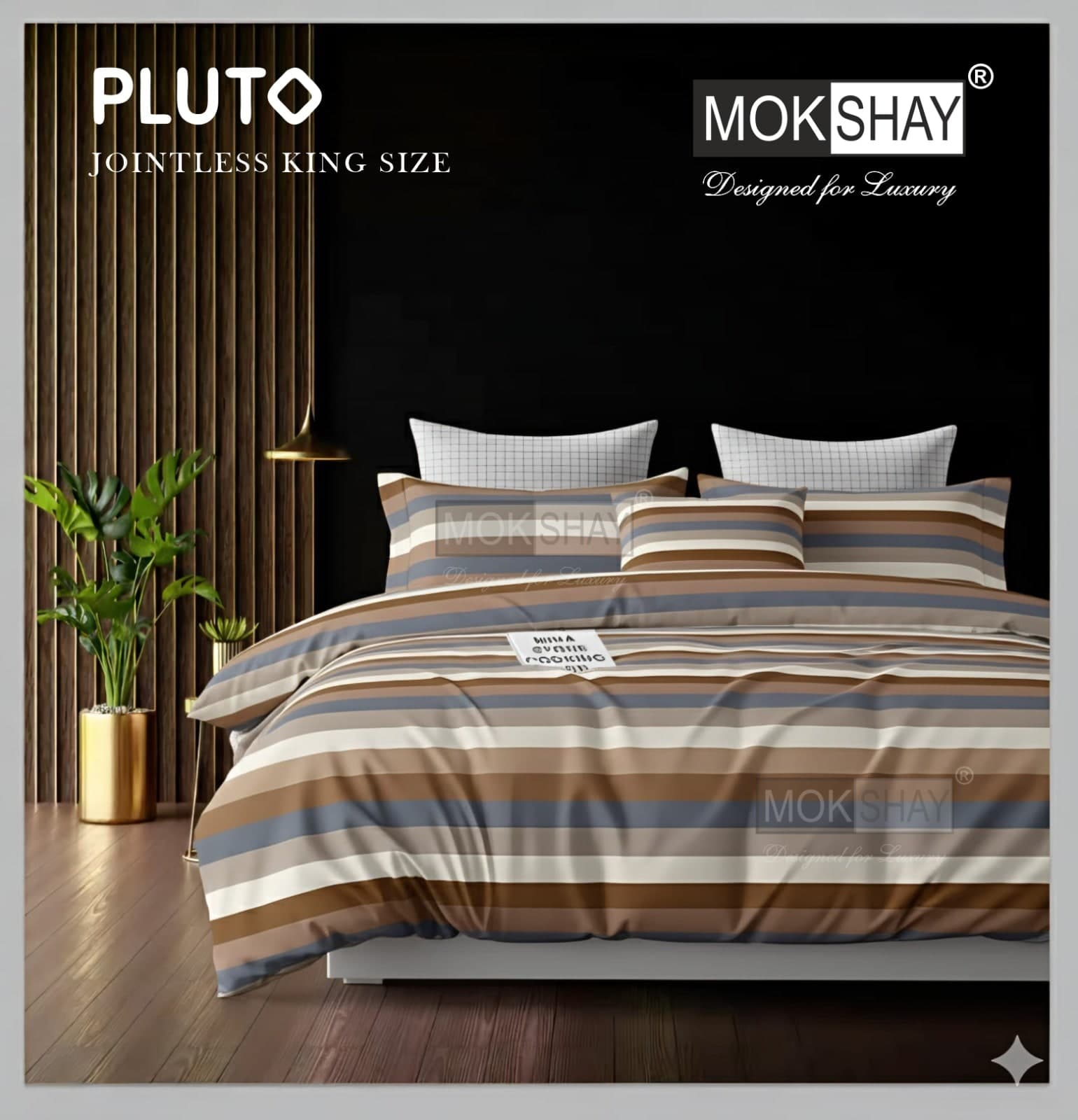 Pluto King Size Bedsheet Set – 3 Pcs | MOKSHAY