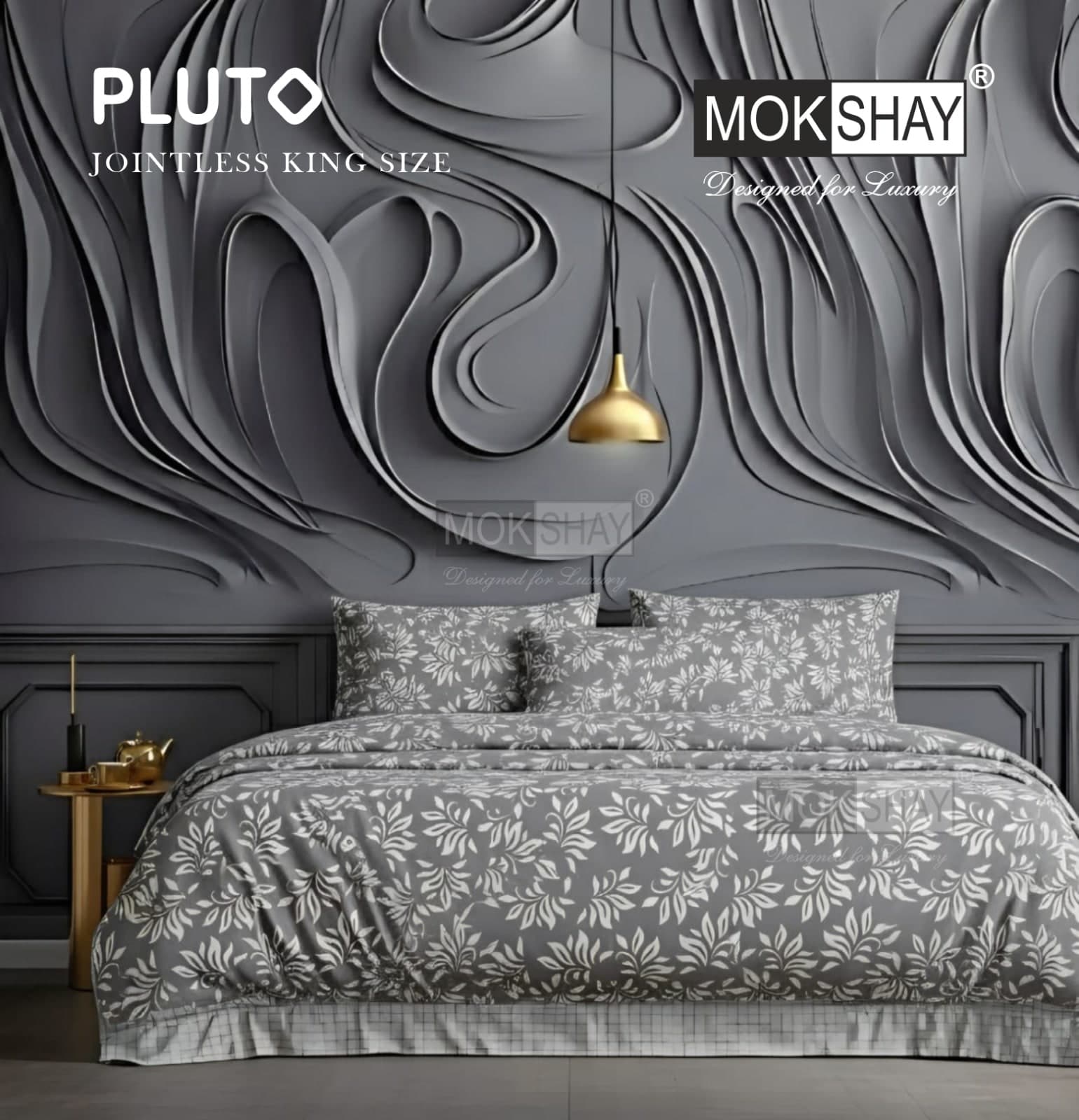 Pluto King Size Bedsheet Set – 3 Pcs | MOKSHAY