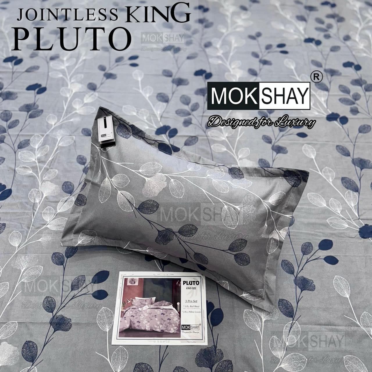 Pluto King Size Bedsheet Set – 3 Pcs | MOKSHAY