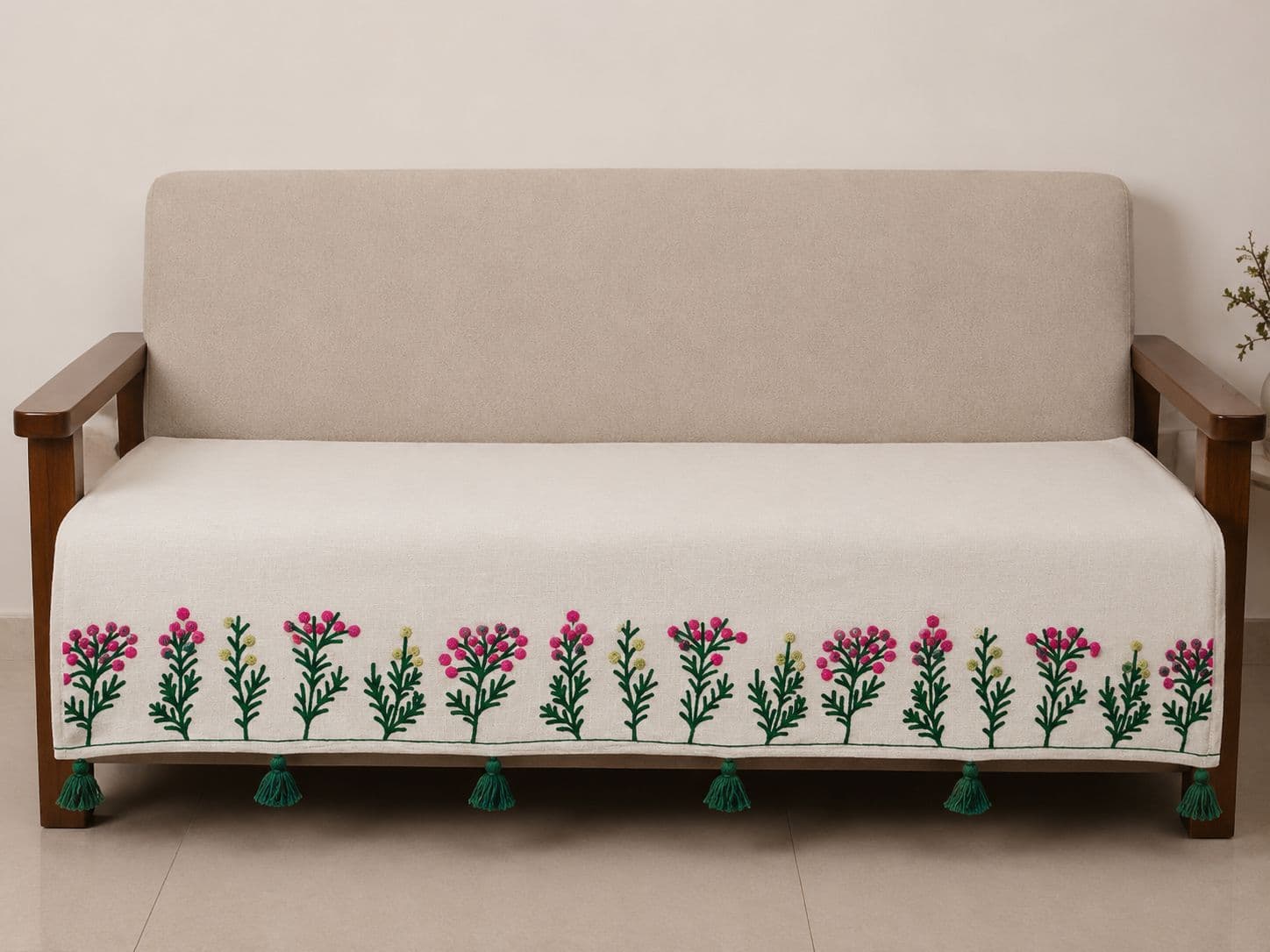 Embroidered Phulkari Cushion Cover